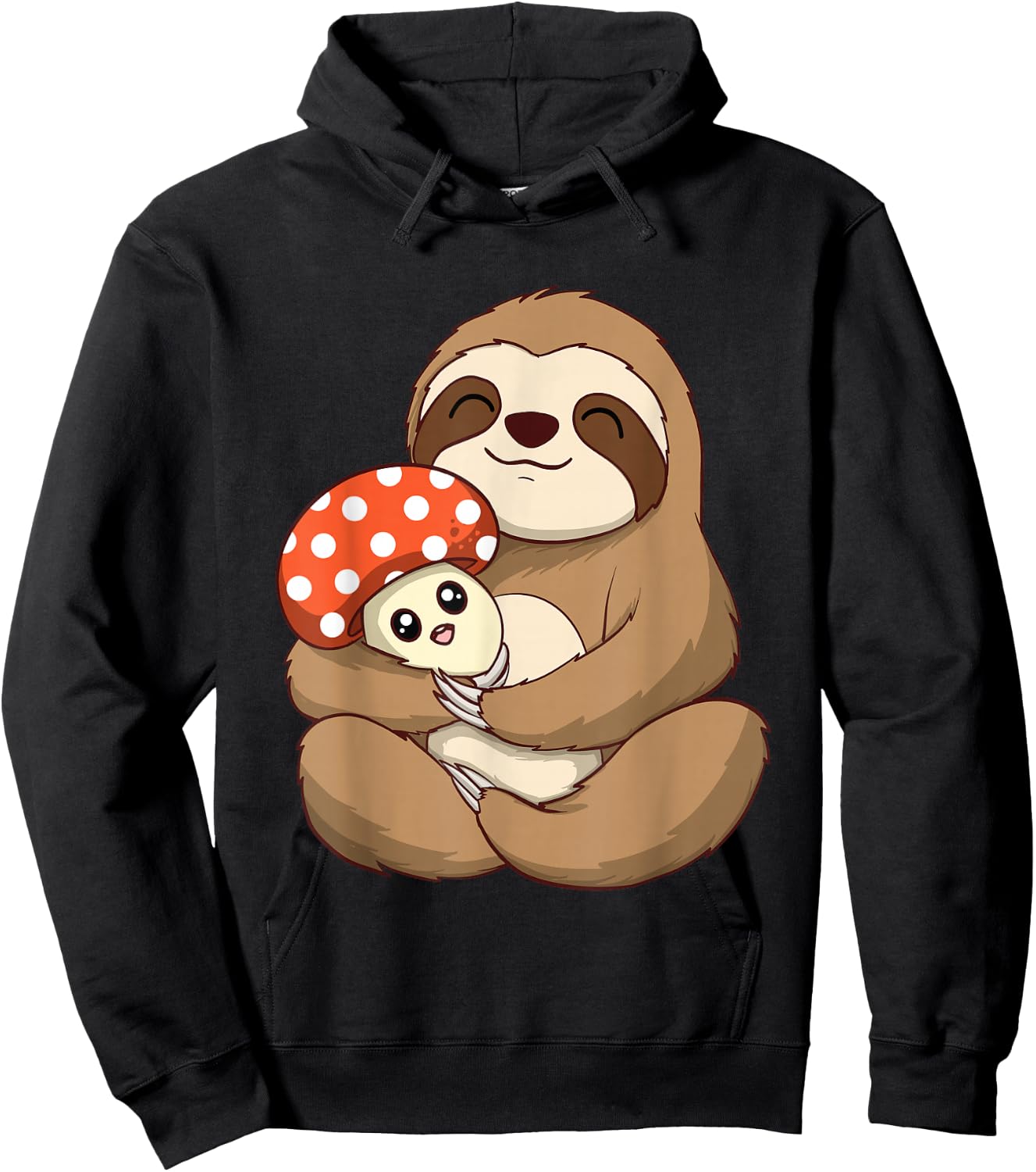 Hugging Sloth And Mushroom - Zookeeper Wildlife Animal Lover Hoodie - Hoodie | Black