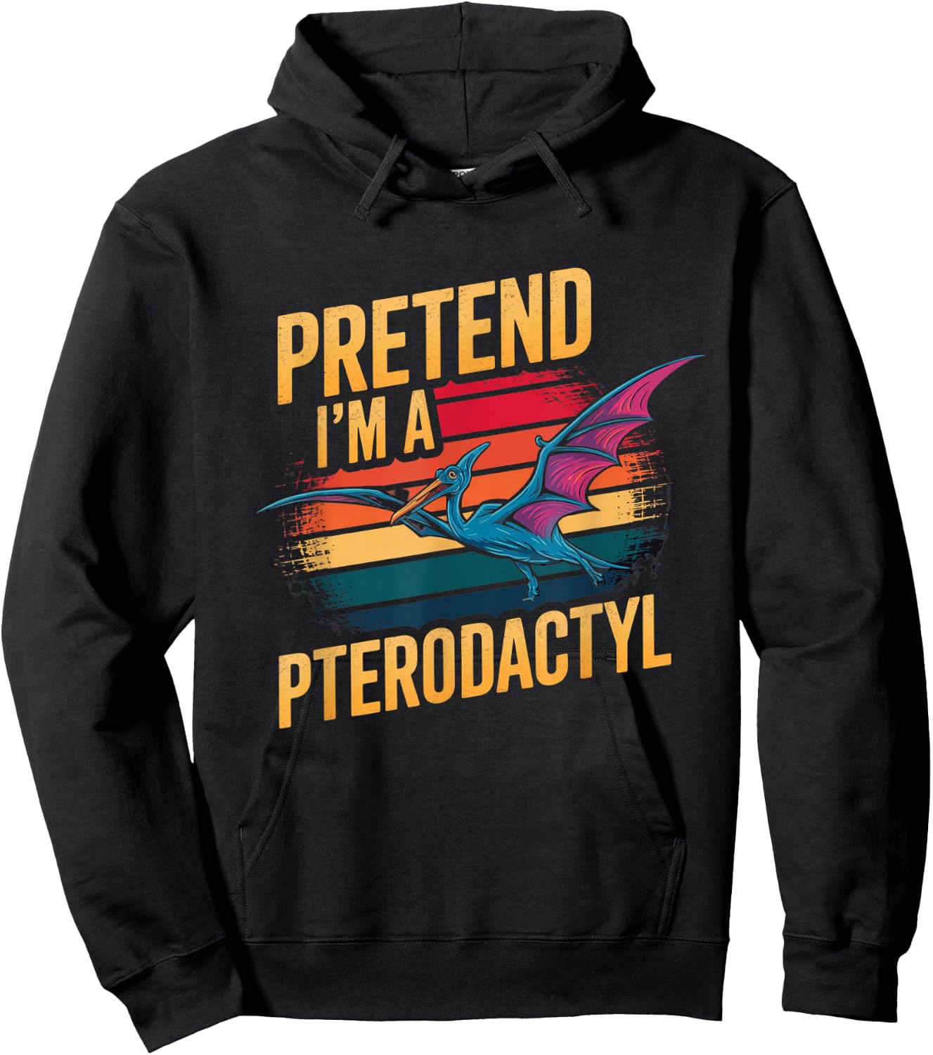Pretend I'm Pterodactyl Funny Halloween Costume Dinosaur Hoodie - Hoodie | Black