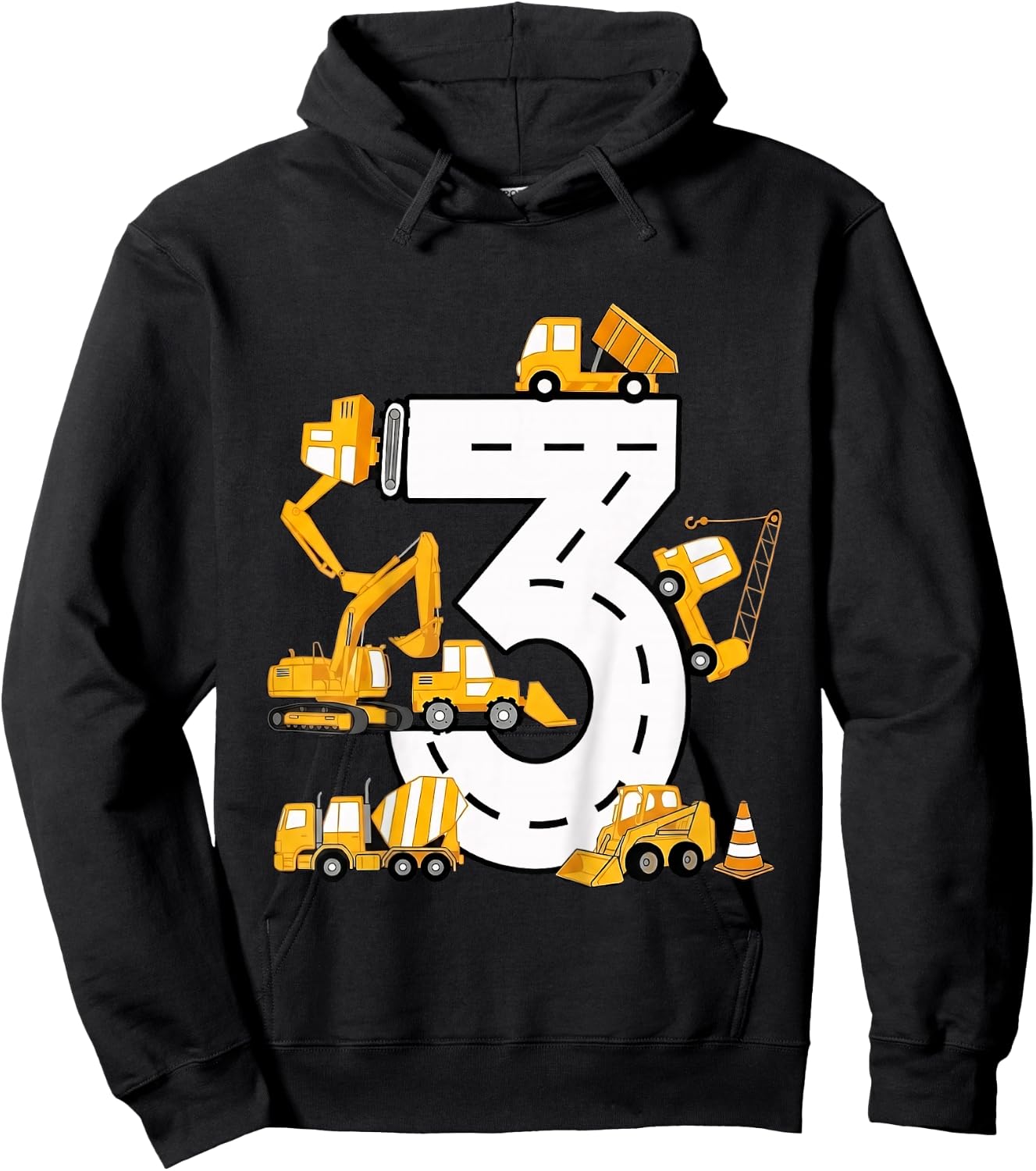 Kinder 3. Jahre Geburtstag Junge Baujunge 3 Jahre alt Hoodie - Hoodie | Black