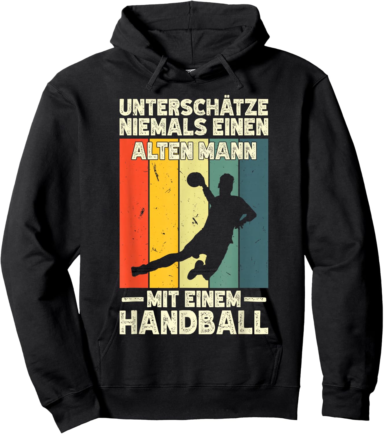 Männer Handballer Einen Alten Mann Mit Einem Handball Hoodie - Hoodie | Black
