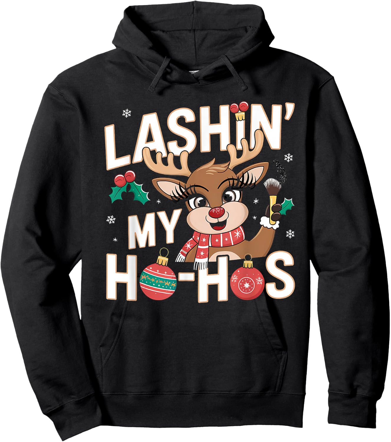 Xmas Cosmetics Lash Artist Lash Tech Girls Hoodie - Hoodie | Black