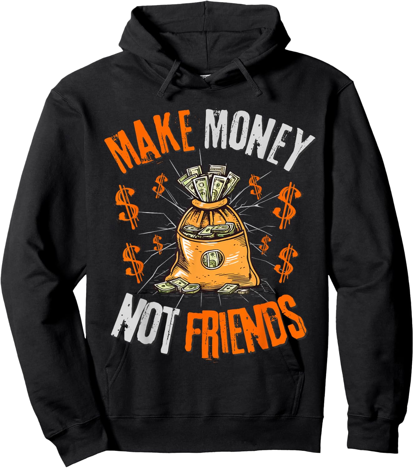 Olive Green and Orange Hoodie - Hoodie | Black