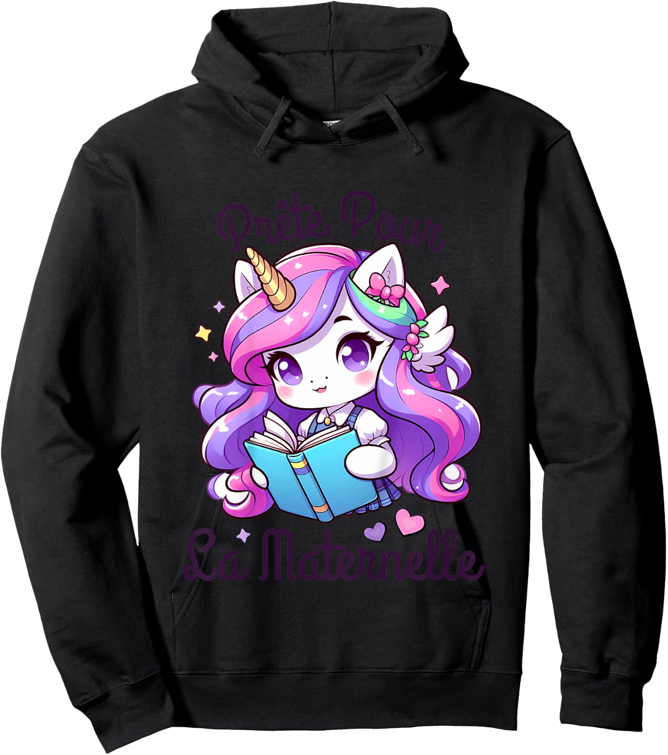 Child Girl Preschool Gift Back to School 2024 , white, 2 Hoodie - Hoodie | Black