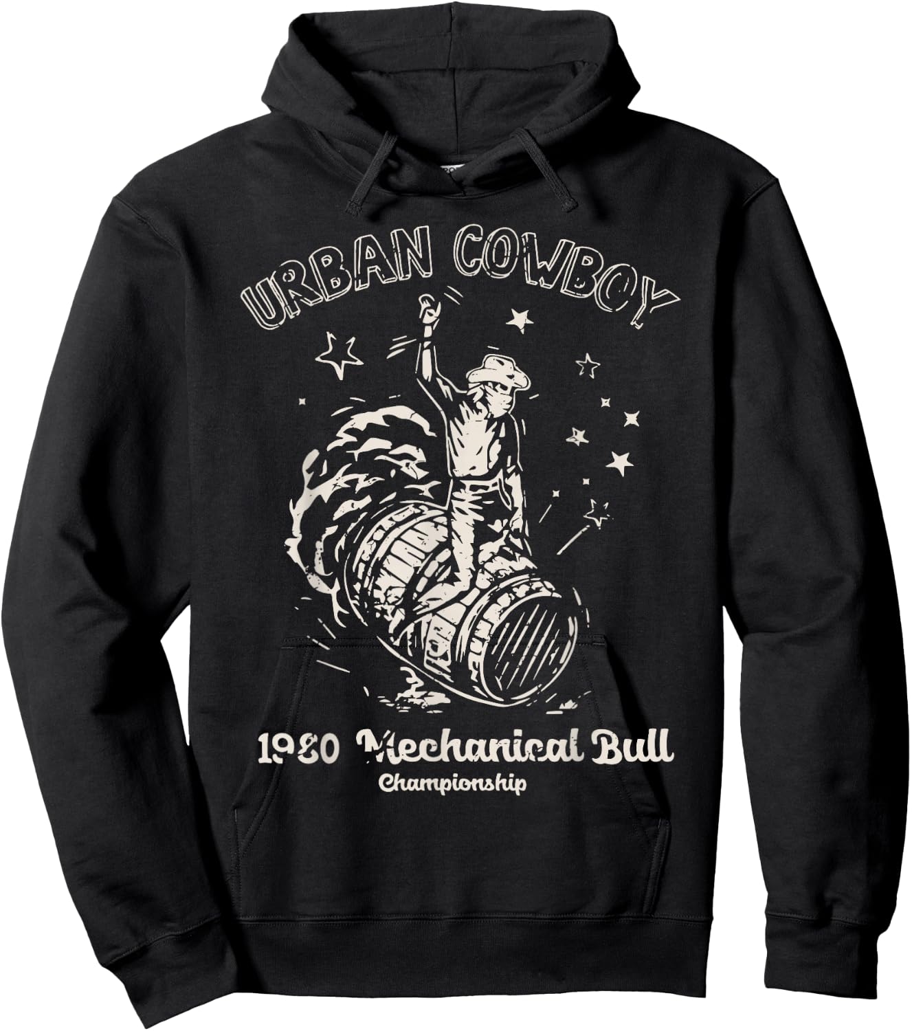 Urban Cowboy 1980's Mechanical Bull Hoodie - Hoodie | Black