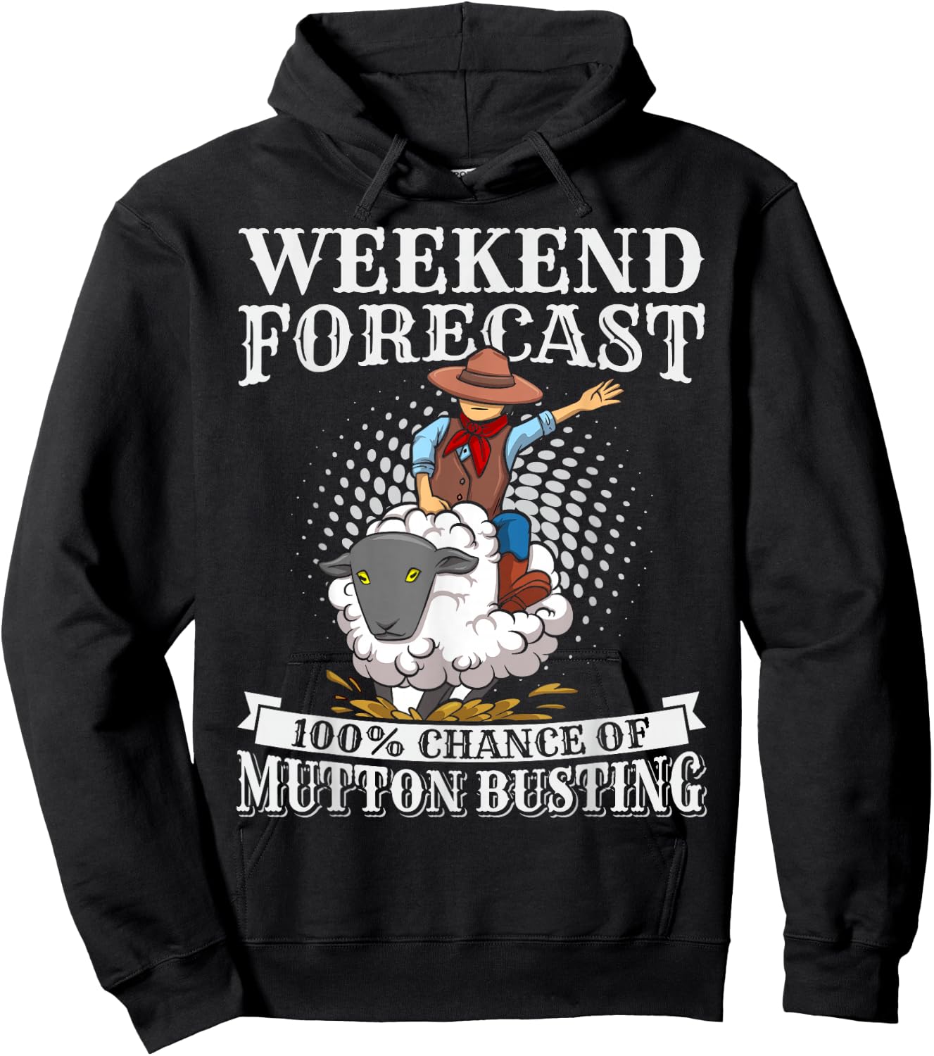 Youth Rodeo Mutton Busting Quote for a Mutton Busting Kid Hoodie - Hoodie | Black