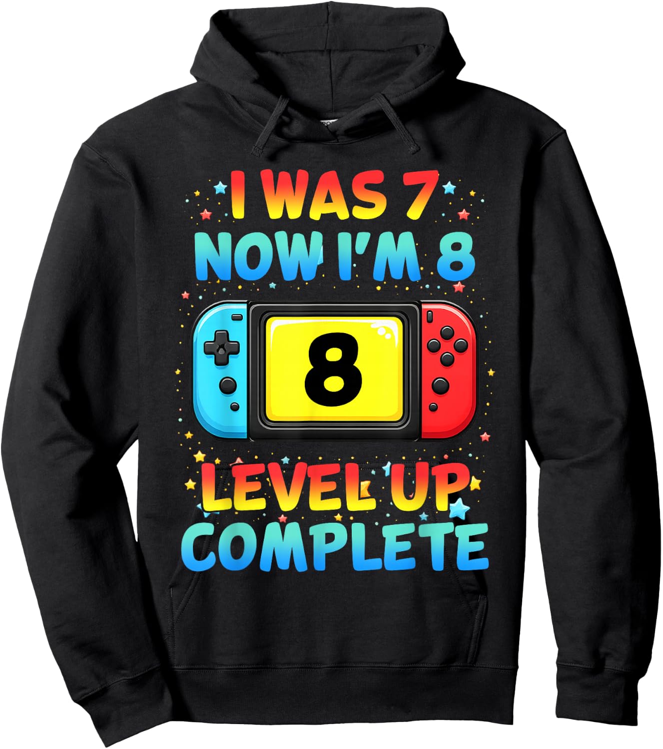 I was 7 Now I'm 8 Funny Controller Gaming 8th Birthday Hoodie - Hoodie | Black