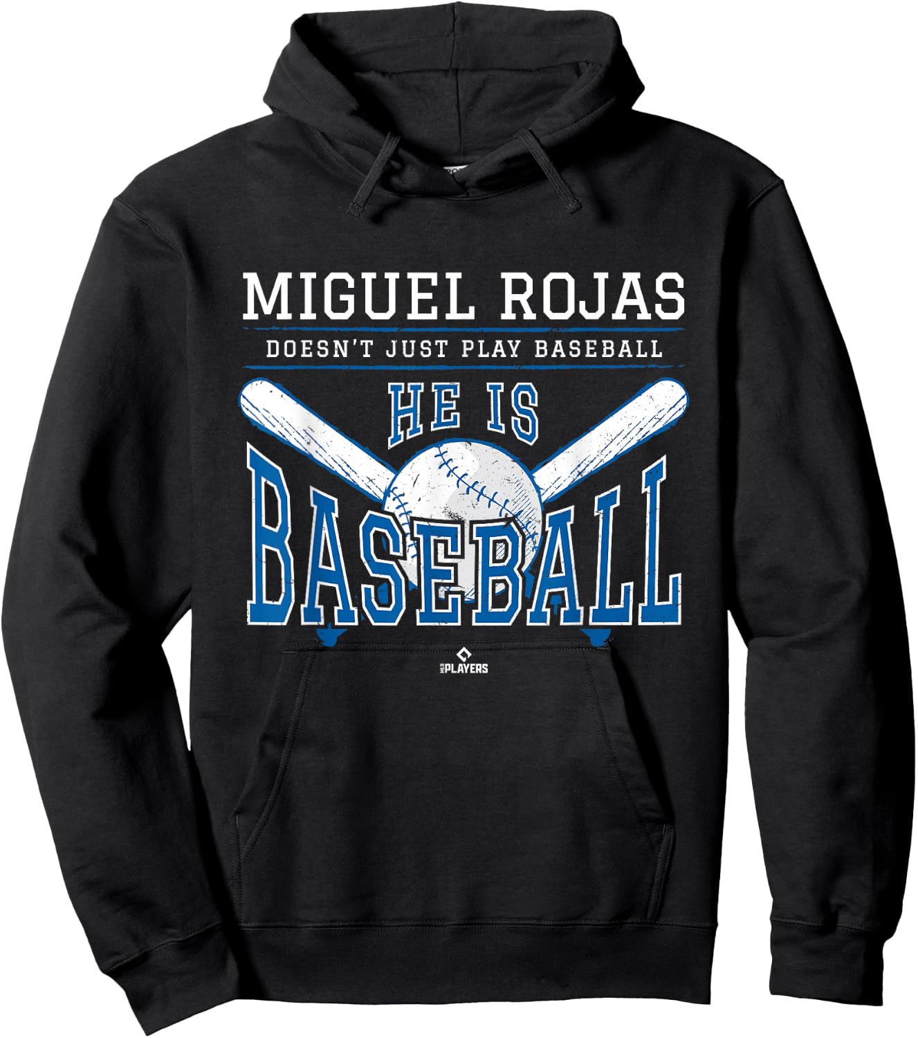 He is Baseball Miguel Rojas Los Angeles Baseball MLBPA Hoodie - Hoodie | Black