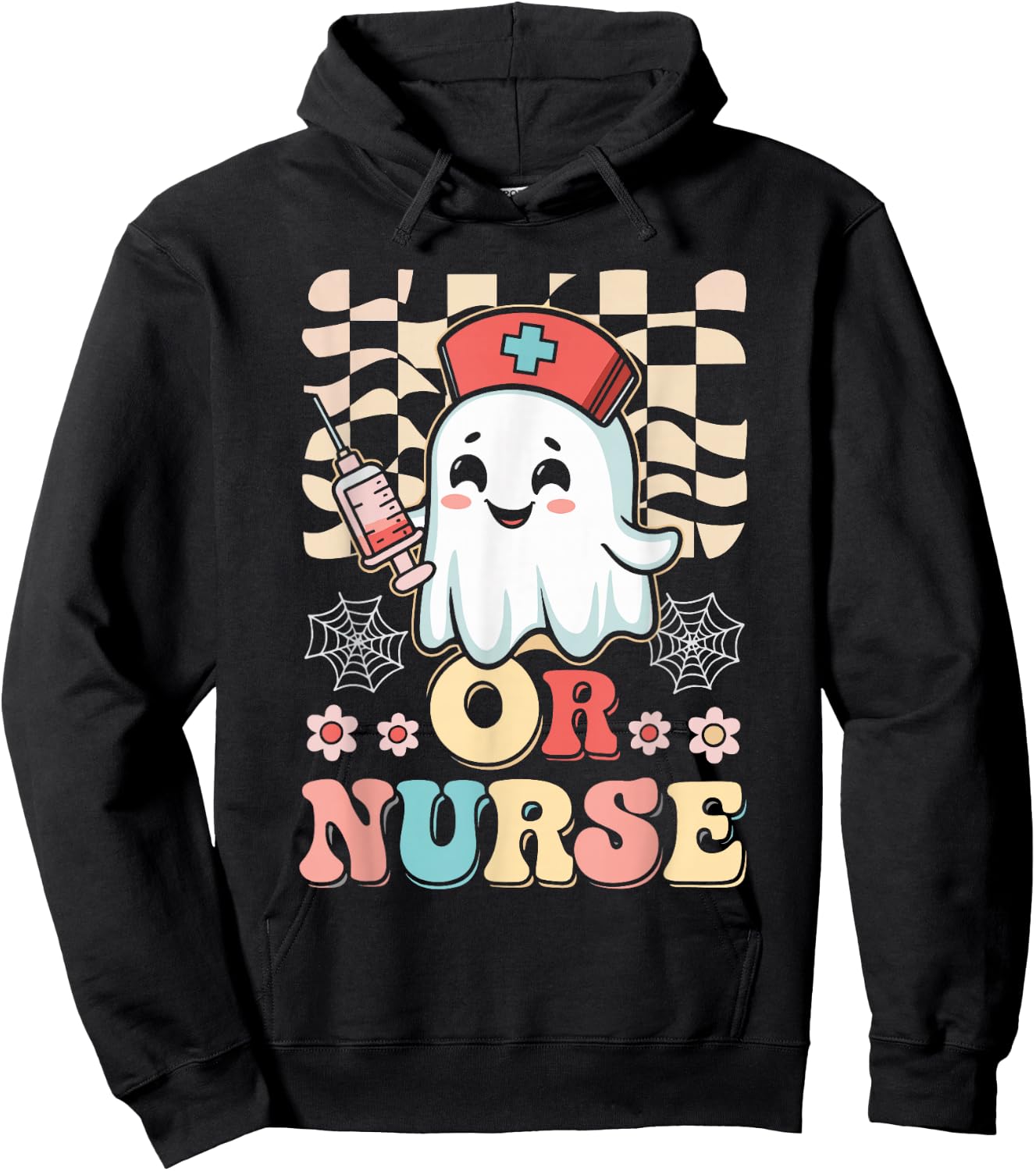OR Nurse Ghost Halloween Hoodie - Hoodie | Black