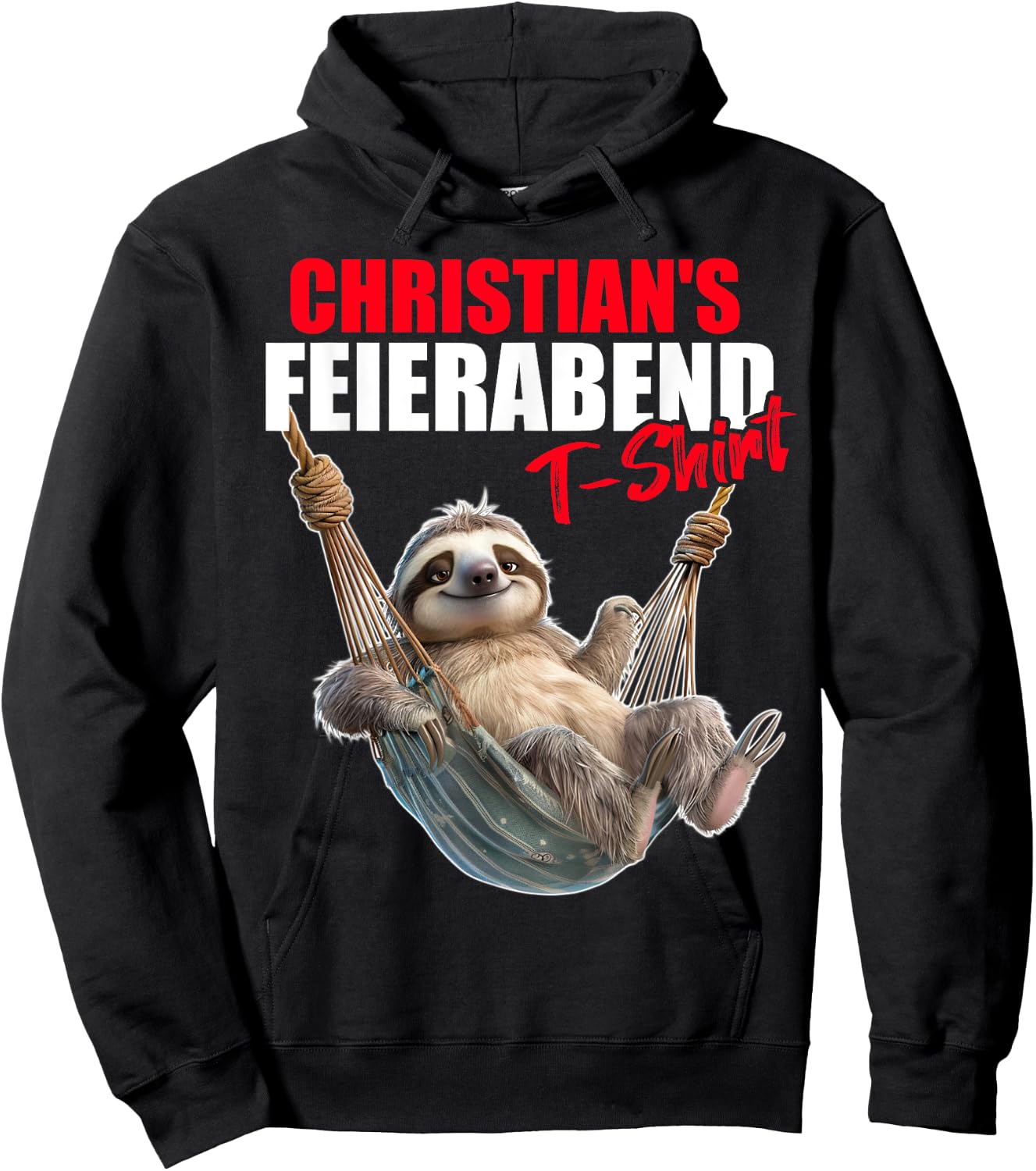 Christ Retirement Evening Sloth First Name Saying , black Hoodie - Hoodie | Black