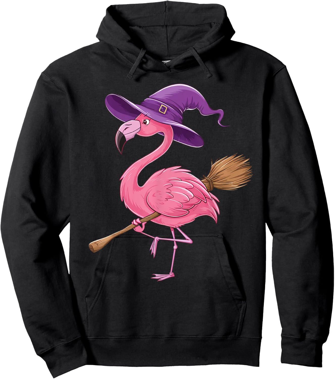 Halloween Flamingo Witch Hats Scary Costumes Men Women Kids Hoodie - Hoodie | Black