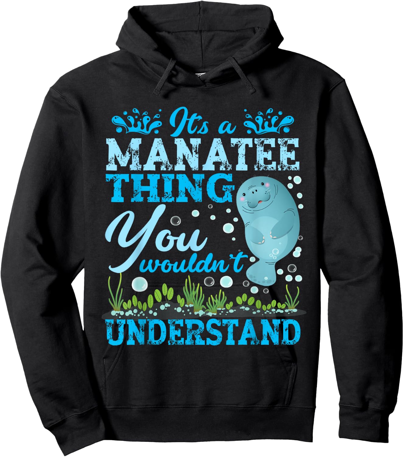 Cute Sea Cow Manatee | It's A Manatee Thing Hoodie - Hoodie | Black