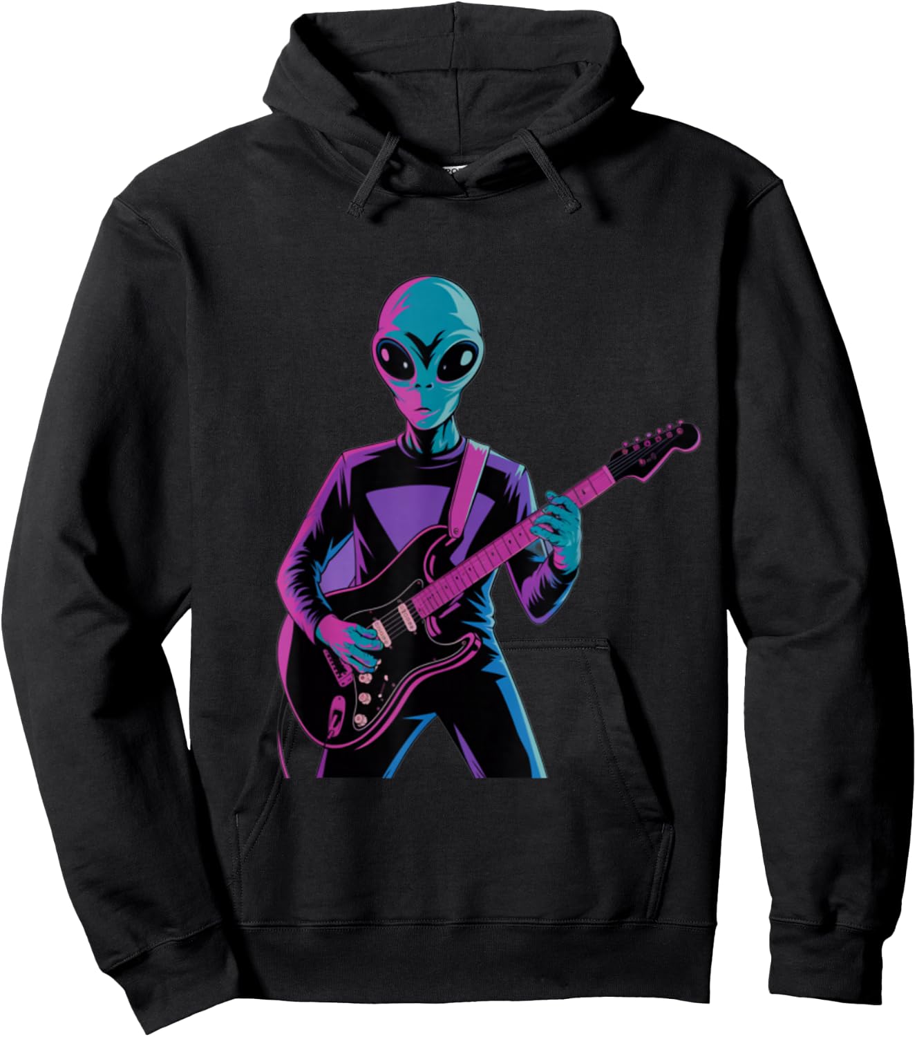 Funny Guitarist Alien Graphic Guitars Alien Alien Guitarists Hoodie - Hoodie | Black