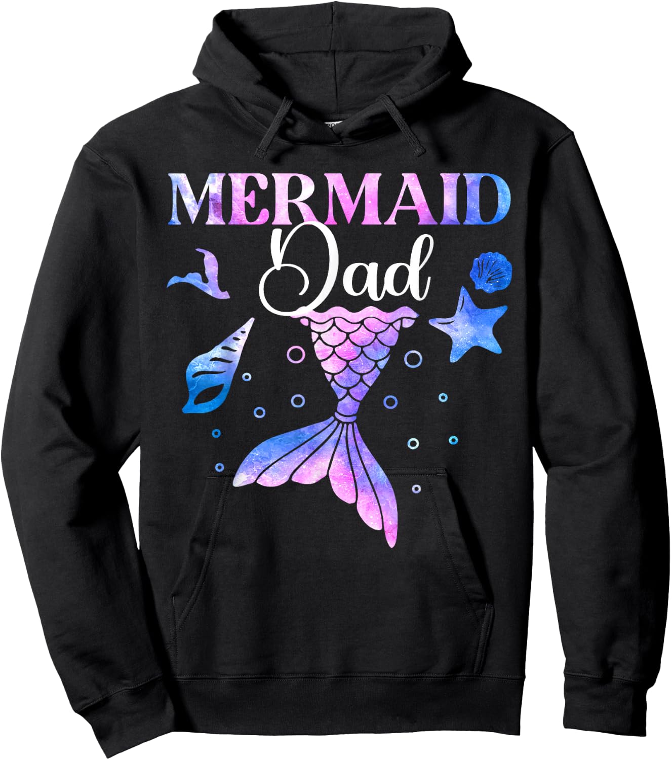 Cool Mermaid Dad Birthday Party Mermazing Hoodie - Hoodie | Black