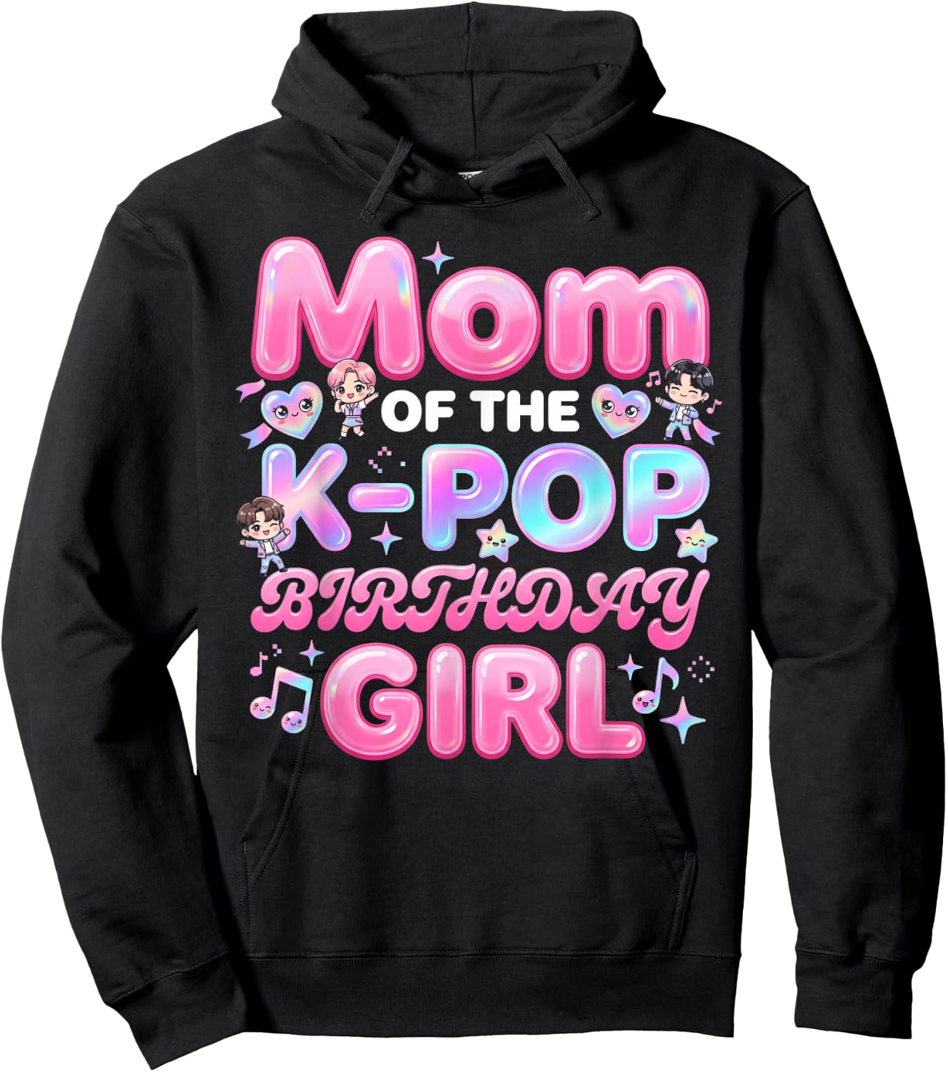 Mom of The K-Pop Birthday Girl Korean Music Lover Hoodie - Hoodie | Black