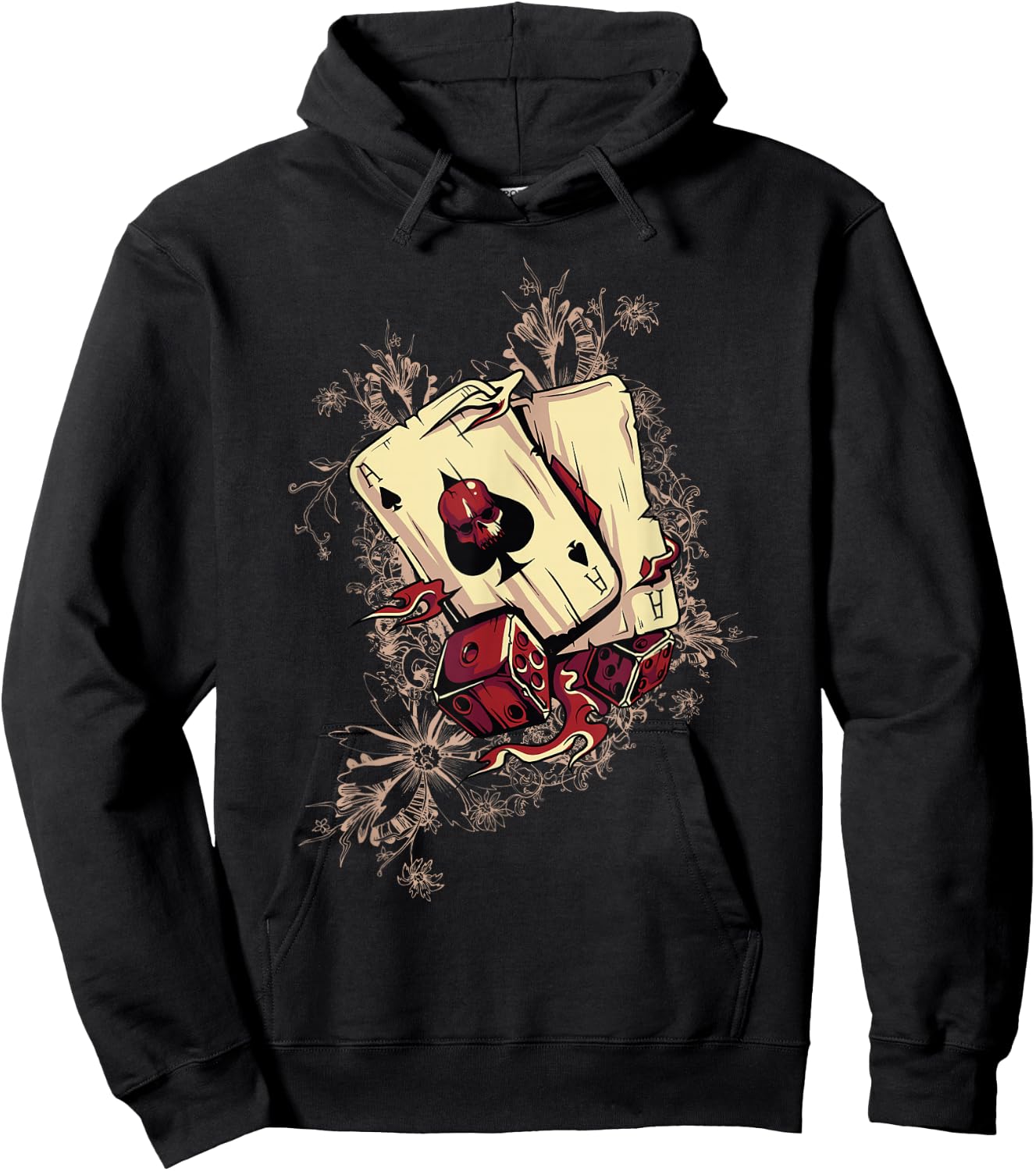 Player - Dice Demonic Poker Card , Black Hoodie - Hoodie | Black