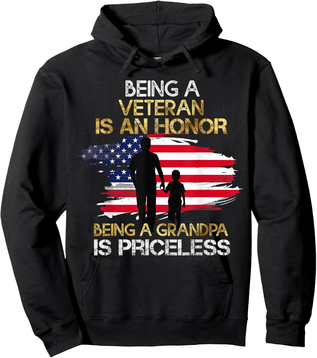 Gift Veteran Grandpa Hoodie - Hoodie | Black