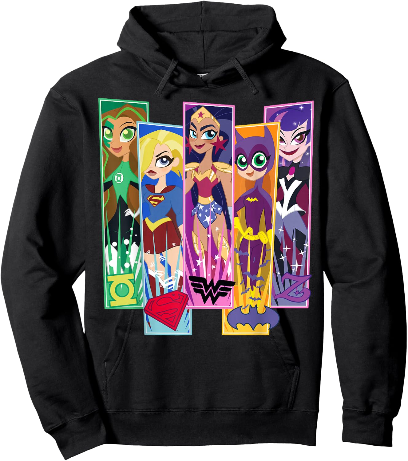 DC Comics Super Hero Girls Character Panels Hoodie - Hoodie | Black