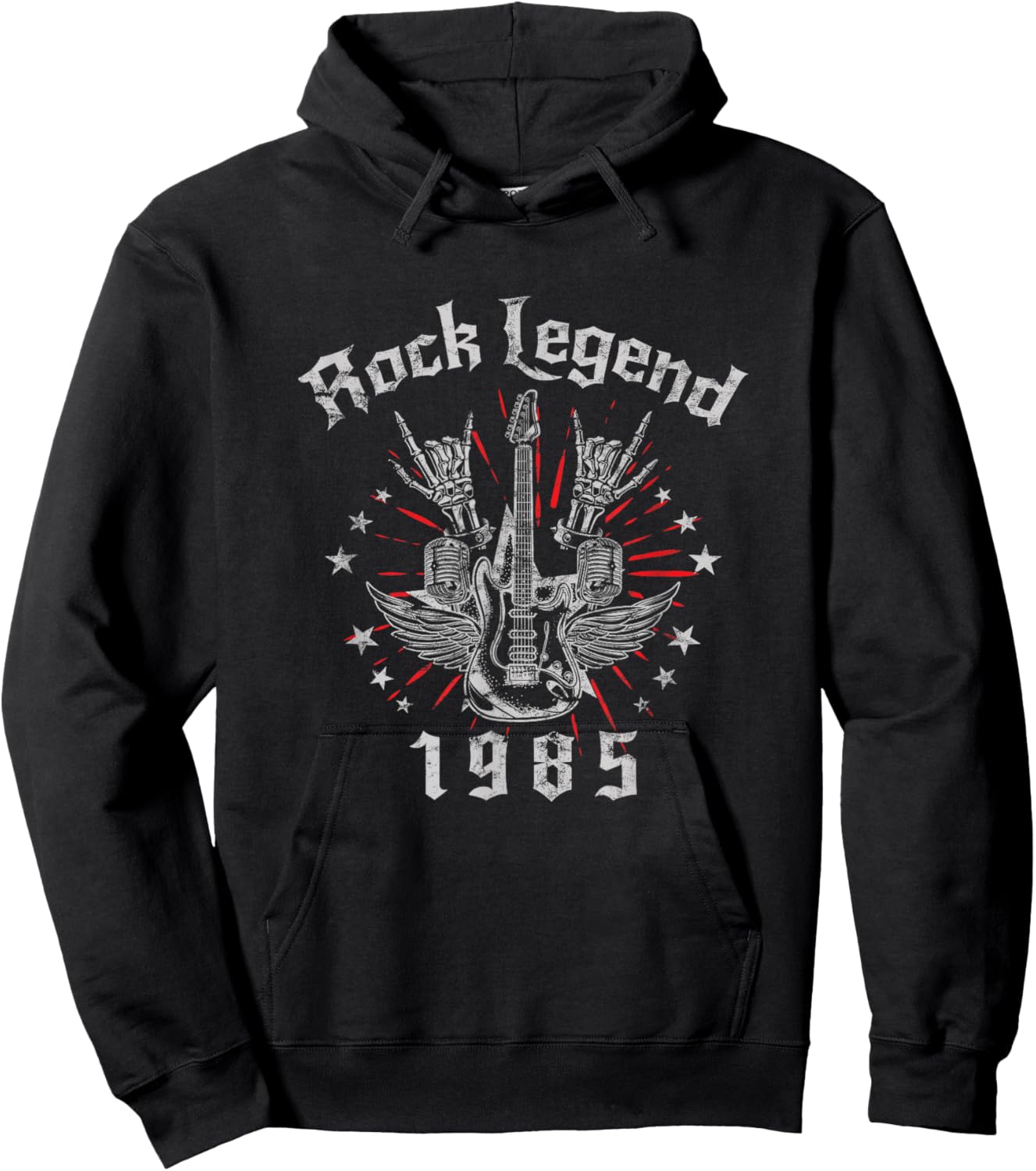 Rock Legend Guitar 1985 Vintage Retro Rock Men Women Hoodie - Hoodie | Black