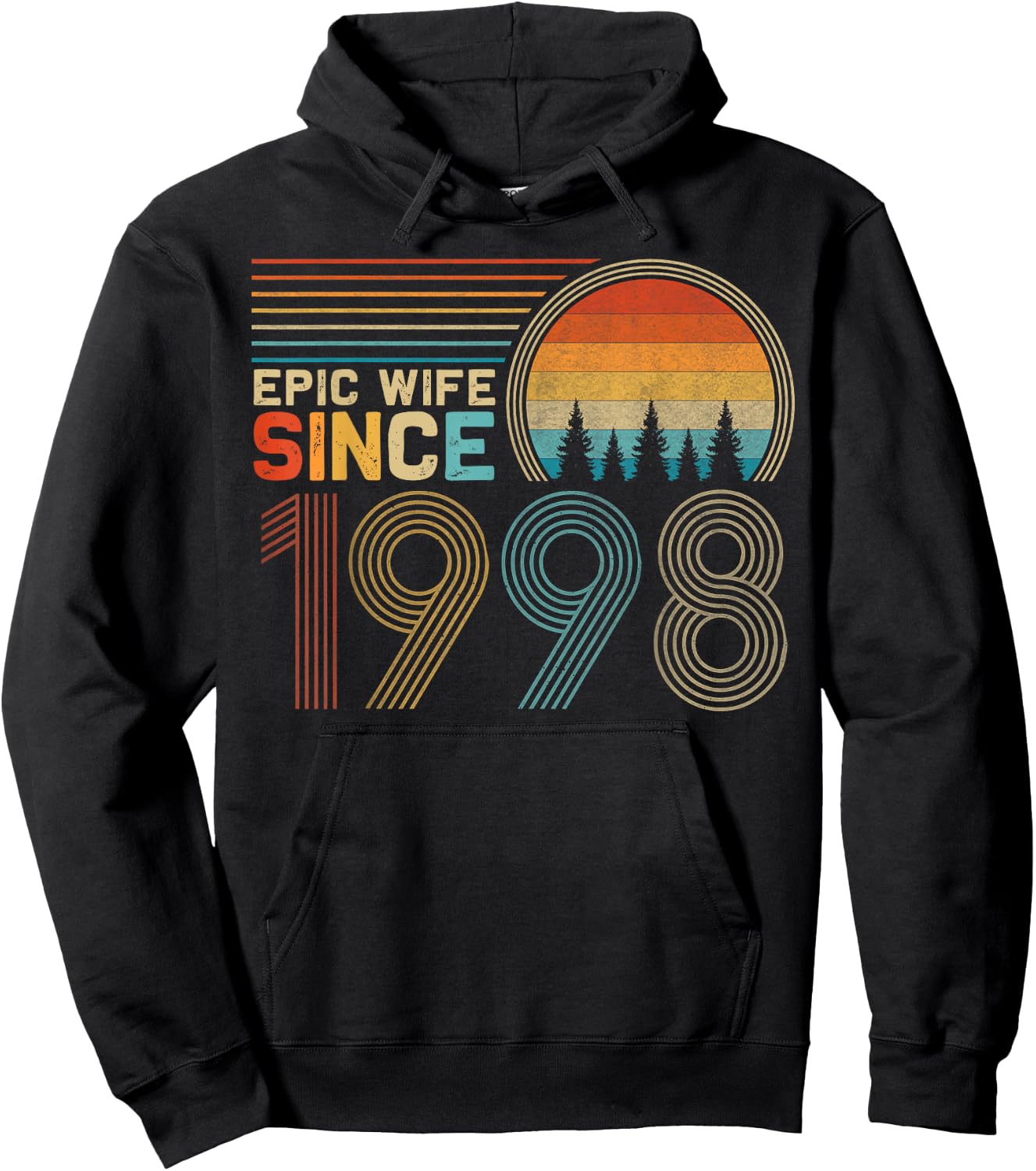 27th Wedding Anniversary Funny Epic Wife Since 1998 Hoodie - Hoodie | Black