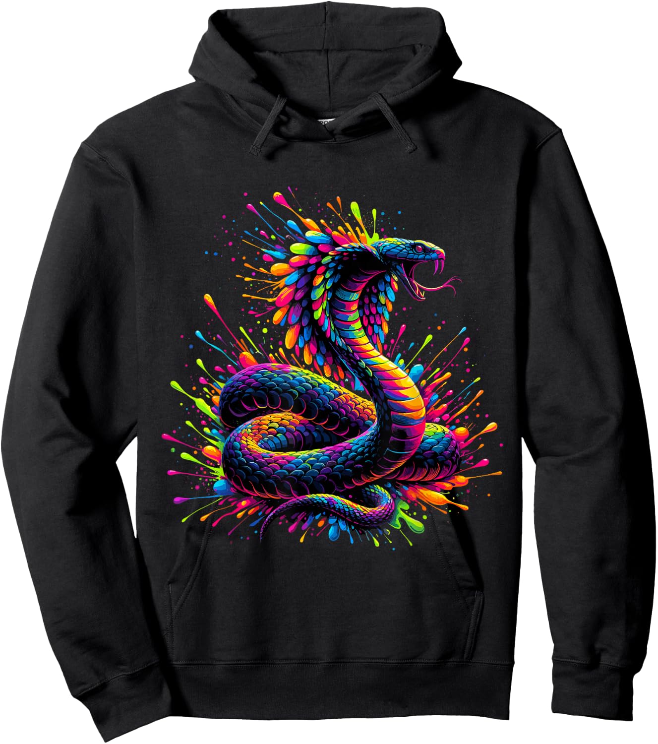 Splash Art Cobra Snake Cobras Hoodie - Hoodie | Black