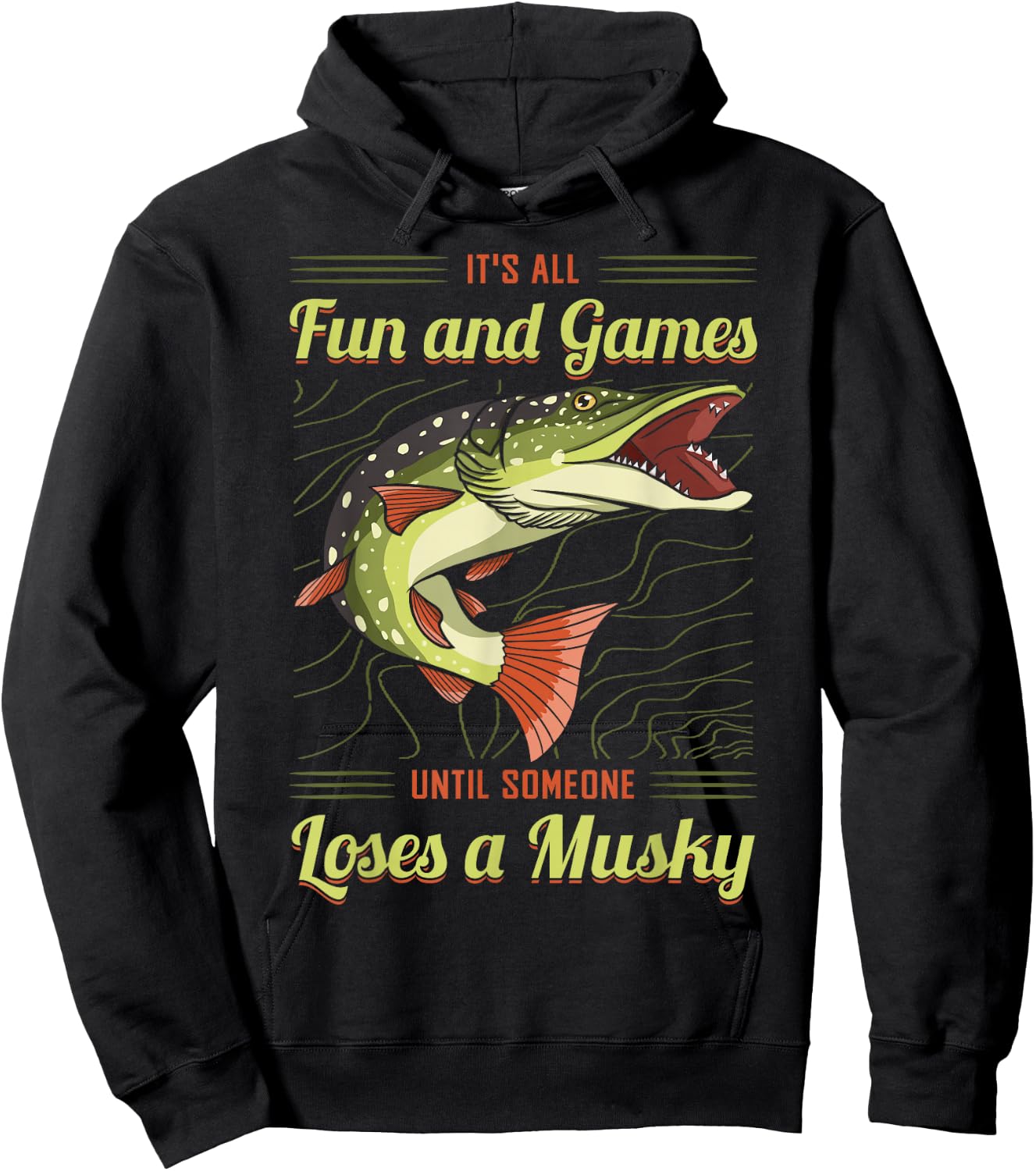 Musky Fishing Muskie Lure Fish Hunting Muskellunge Hoodie - Hoodie | Black