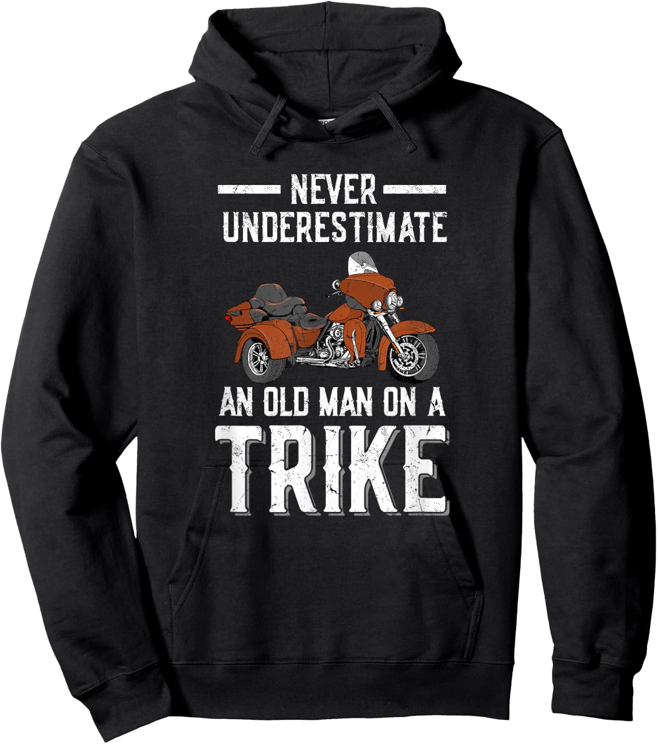 Trike Motorcycle Accessories & Triker Gifts -Adults Black Small Classic Fit Crew Collar Short Sleeve Hoodie - Hoodie | Black