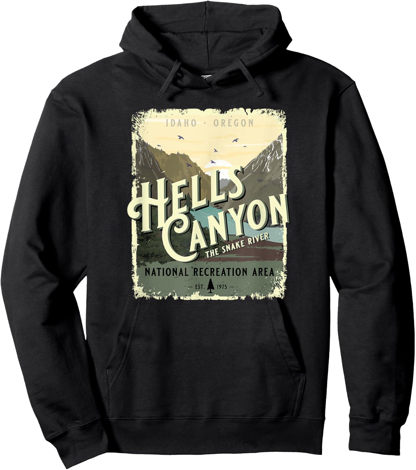 Hells Canyon National Recreation Area Idaho Oregon Souvenir Hoodie - Hoodie | Black