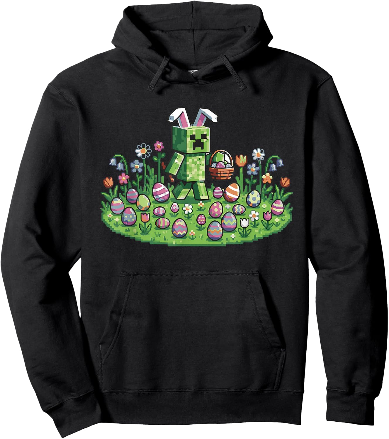 Pixel Osterhase Ostern Gaming Zocker Mann Kind Jungs Mädchen Hoodie - Hoodie | Black