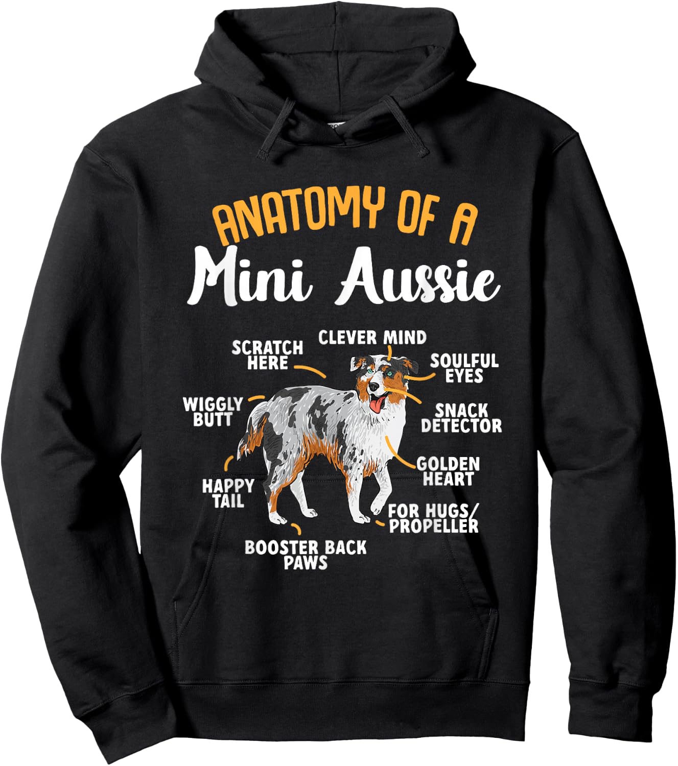 Mini Aussie Miniature Australian Shepherd Hoodie - Hoodie | Black