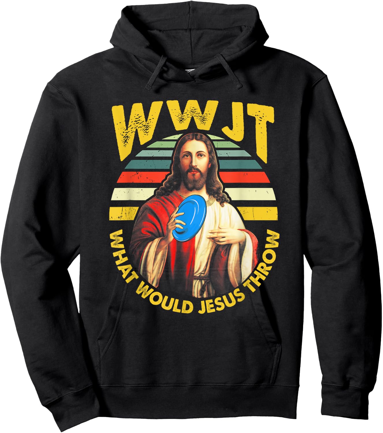 Disc Golf What Would Jesus Throw Frisbee Golf WWJT Christian Hoodie - Hoodie | Black