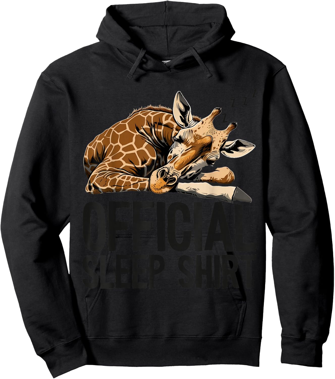 Giraffe Sleeping Funny Official Sleep Hoodie - Hoodie | Black