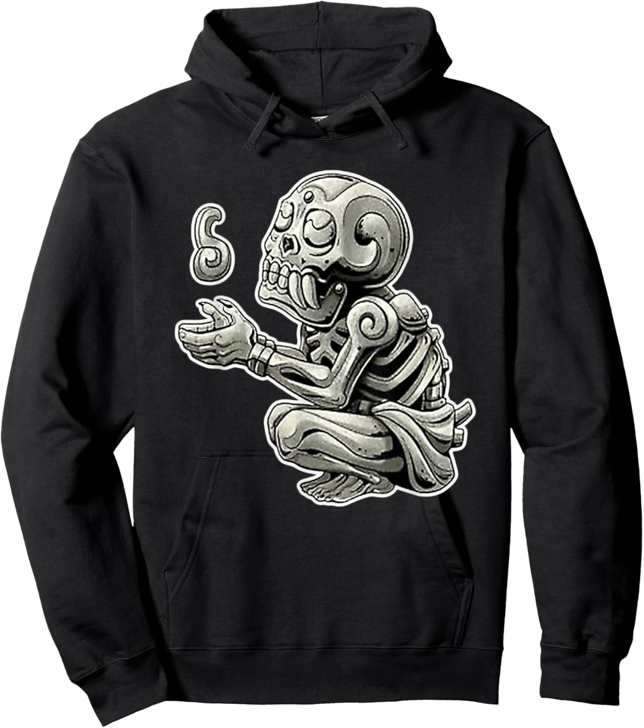 Mictlantecuhtli Aztec god of Death Mayan Blackwork Hoodie - Hoodie | Black