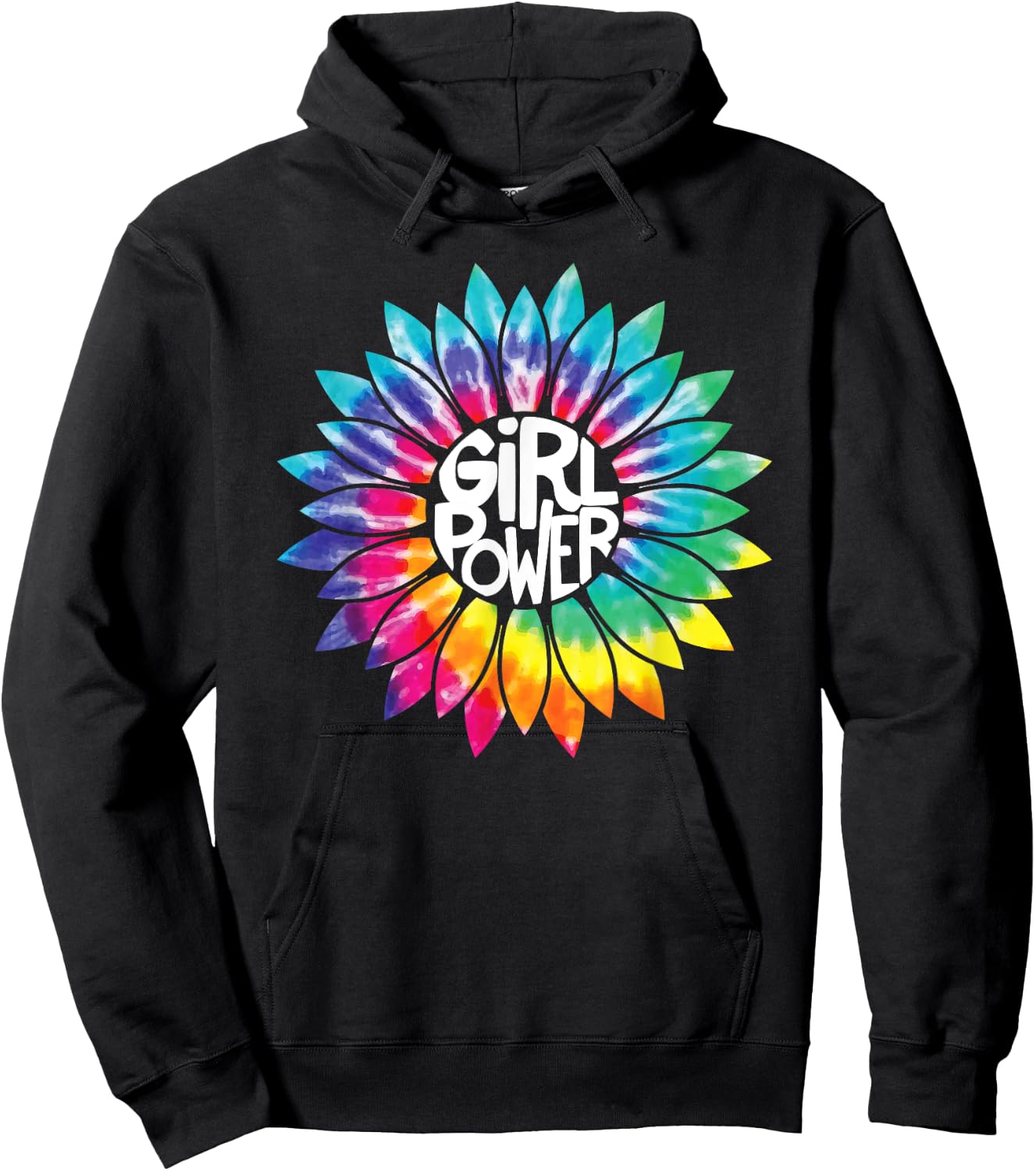 Girl Power Shirt Flower Tie Dye Hippie Female Empower Gift Hoodie - Hoodie | Black
