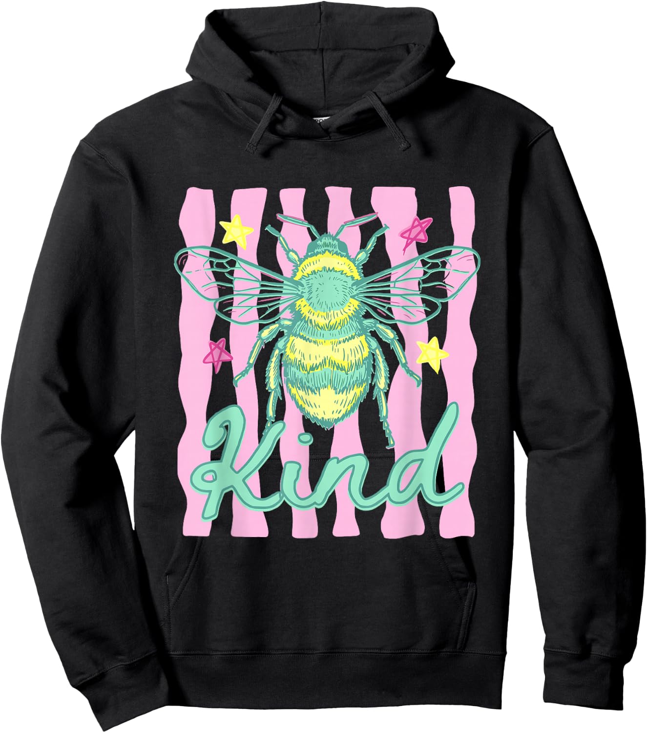 Preppy Be Kind Bee Summer Vibes Mental Health Matters Hoodie - Hoodie | Black