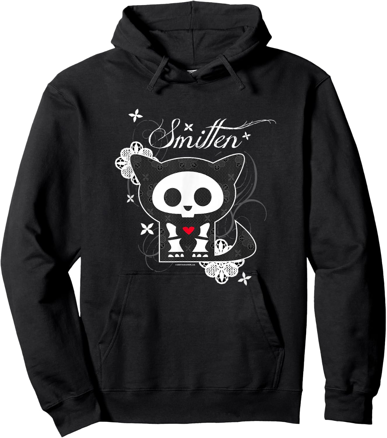 Skelanimals Kit The Cat Smitten Lace Floral Portrait Logo Hoodie - Hoodie | Black