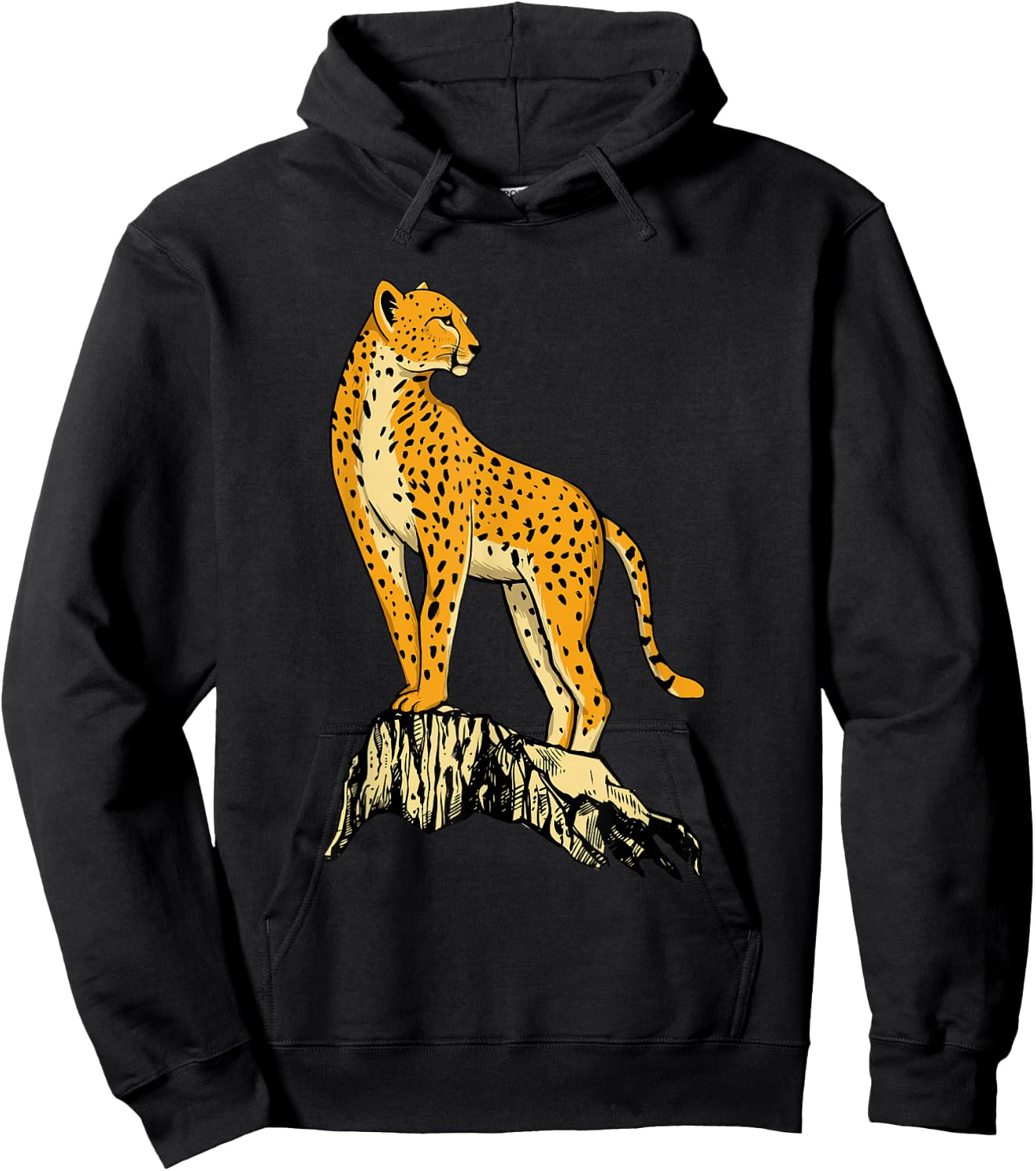 Cheetah Art Illustration - Zookeeper Wildlife Safari Animals Hoodie - Hoodie | Black