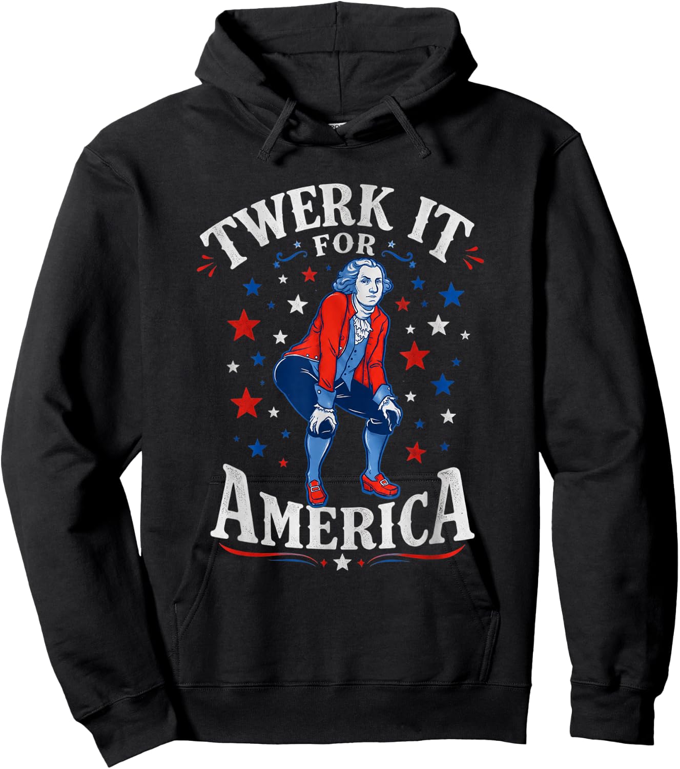 Twerk It for America Funny Patriotic Adult Humor 4th of July Hoodie - Hoodie | Black