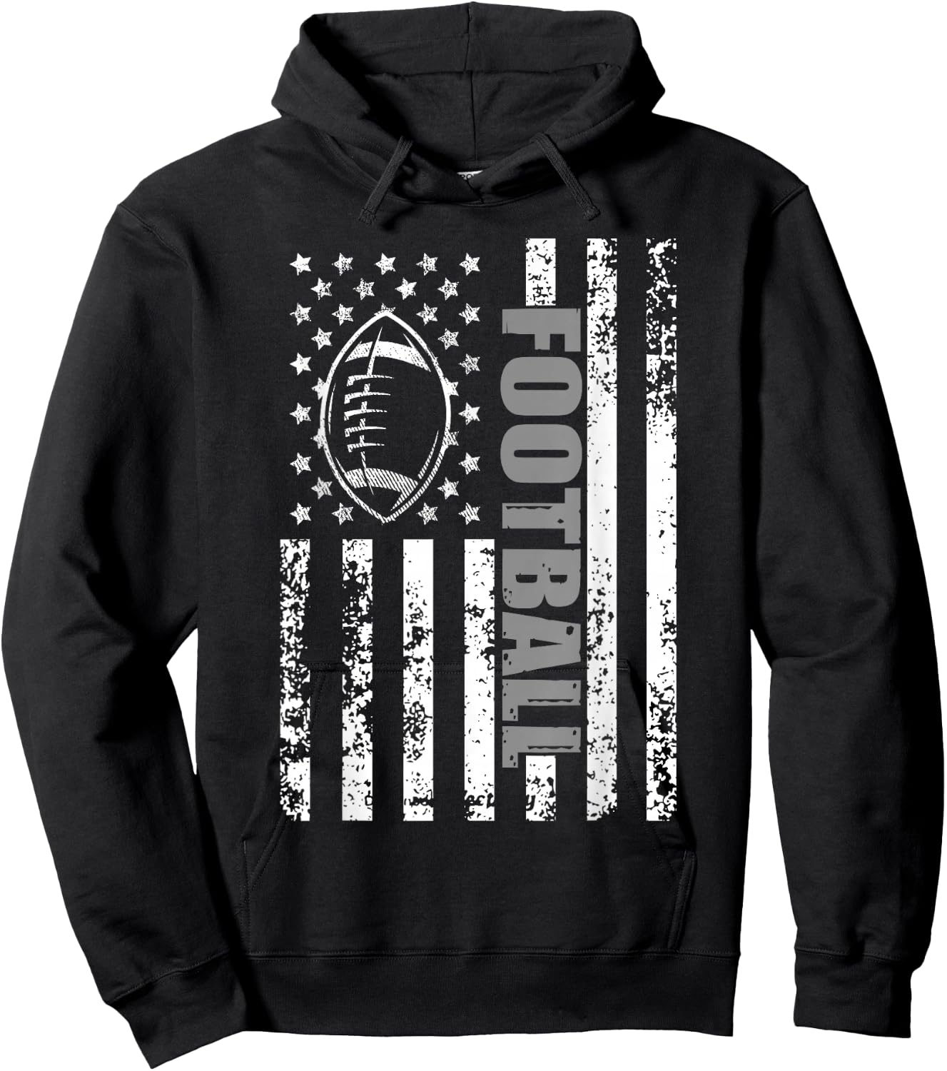 American Flag Football Patriotic Football Hoodie - Hoodie | Black