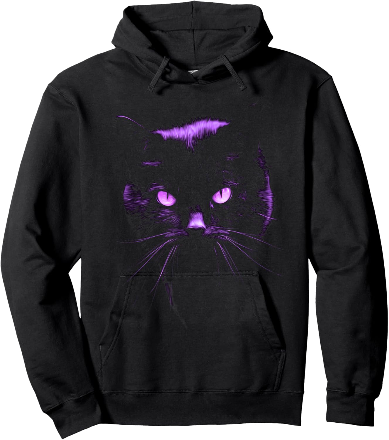 Cool Halloween Shirt Purple Cat, Witches Familiar, Cat's Eye Hoodie - Hoodie | Black
