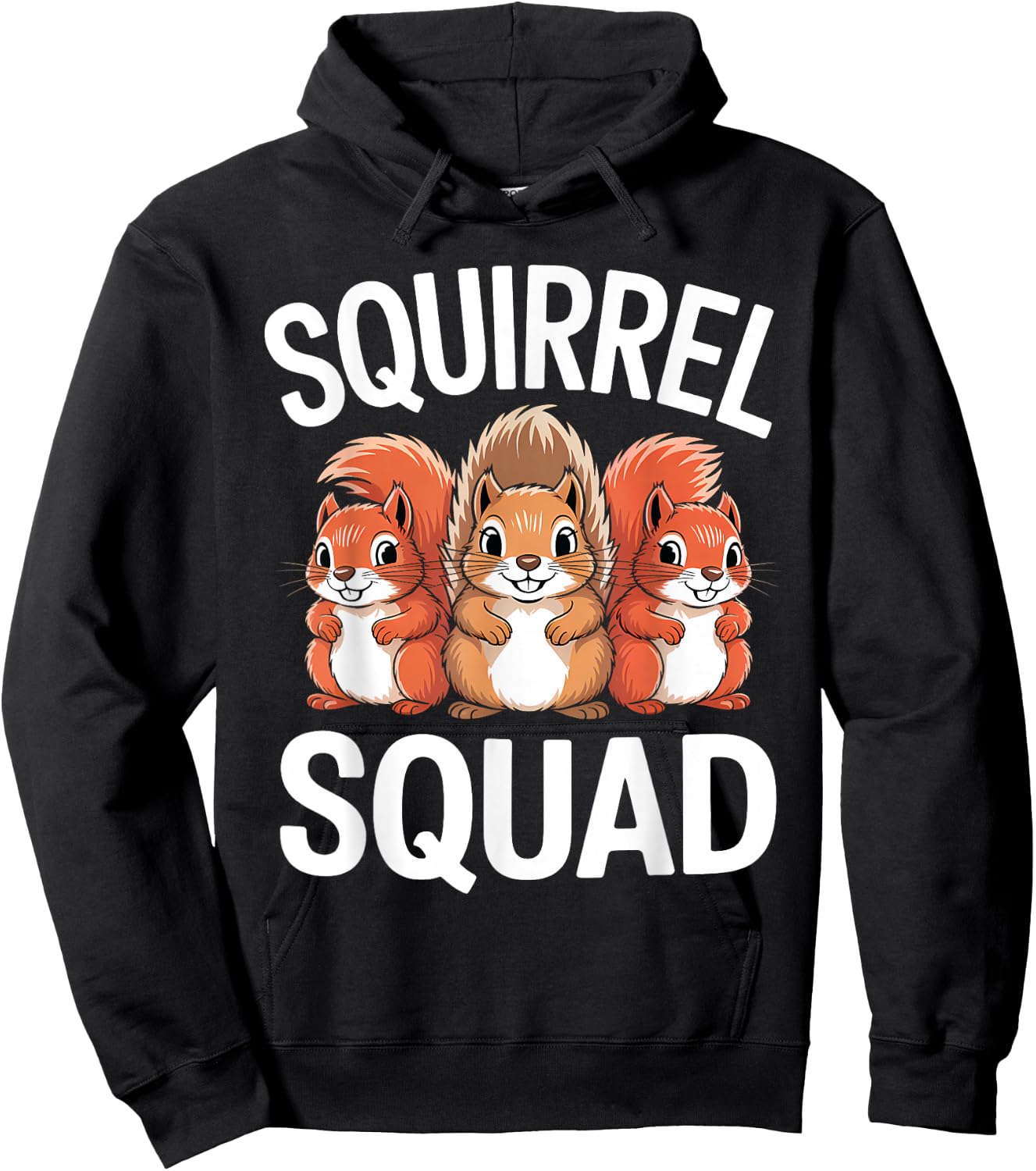 Squirrel Squad for Squirrel Lover Kids Cute Squirrel Animal Hoodie - Hoodie | Black