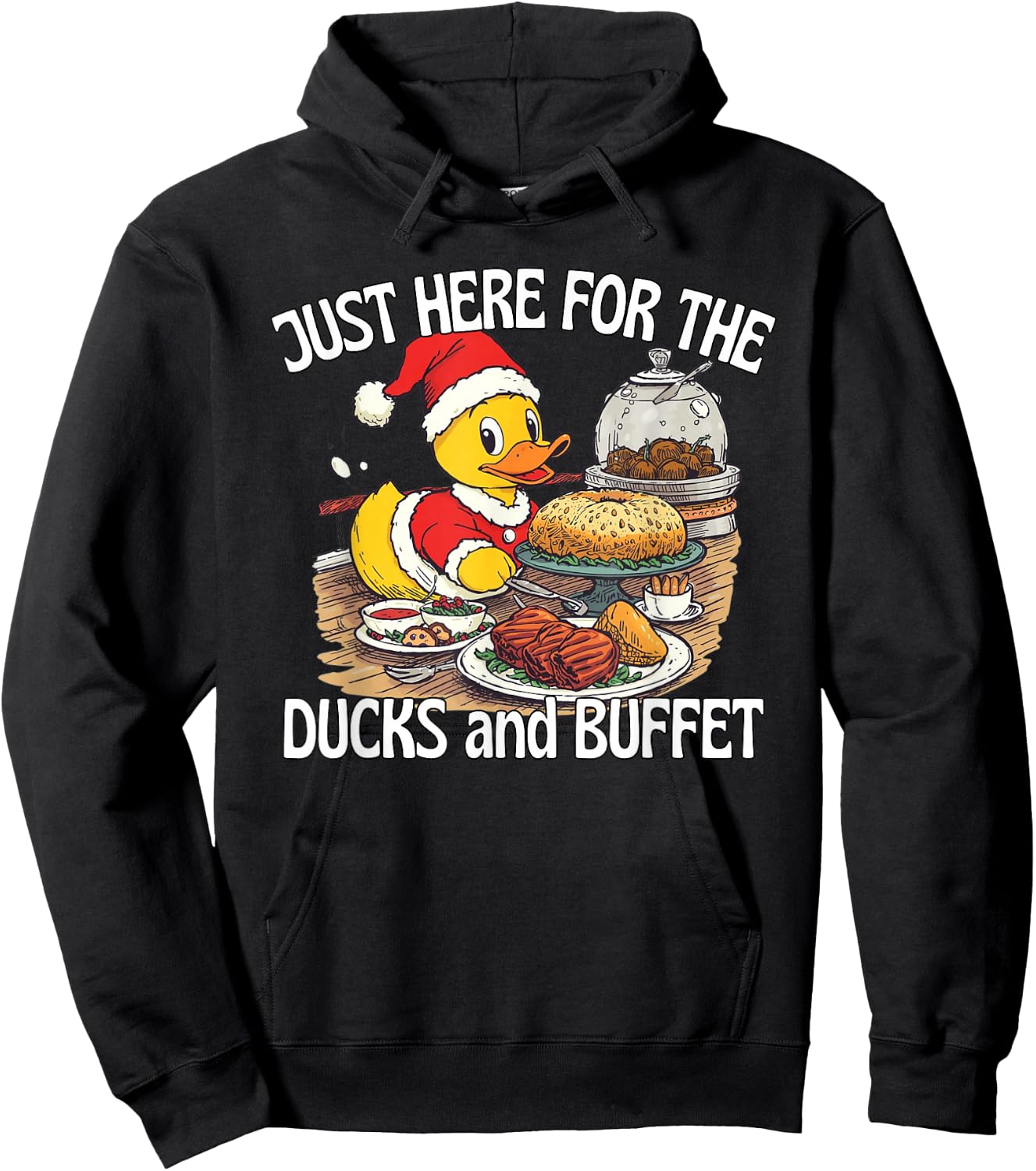 Just Here for The Ducks and Buffet Cruise Ship Holiday Fun Hoodie - Hoodie | Black