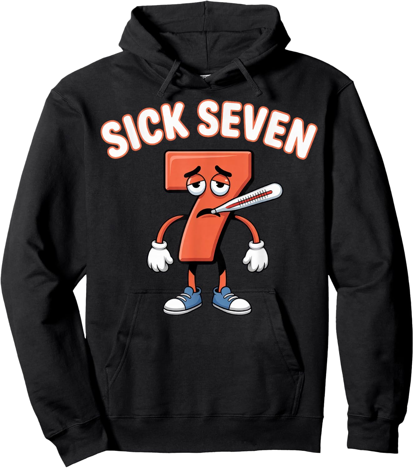 Sick Seven Meme Six Seven Fun Wordplay Hoodie - Hoodie | Black