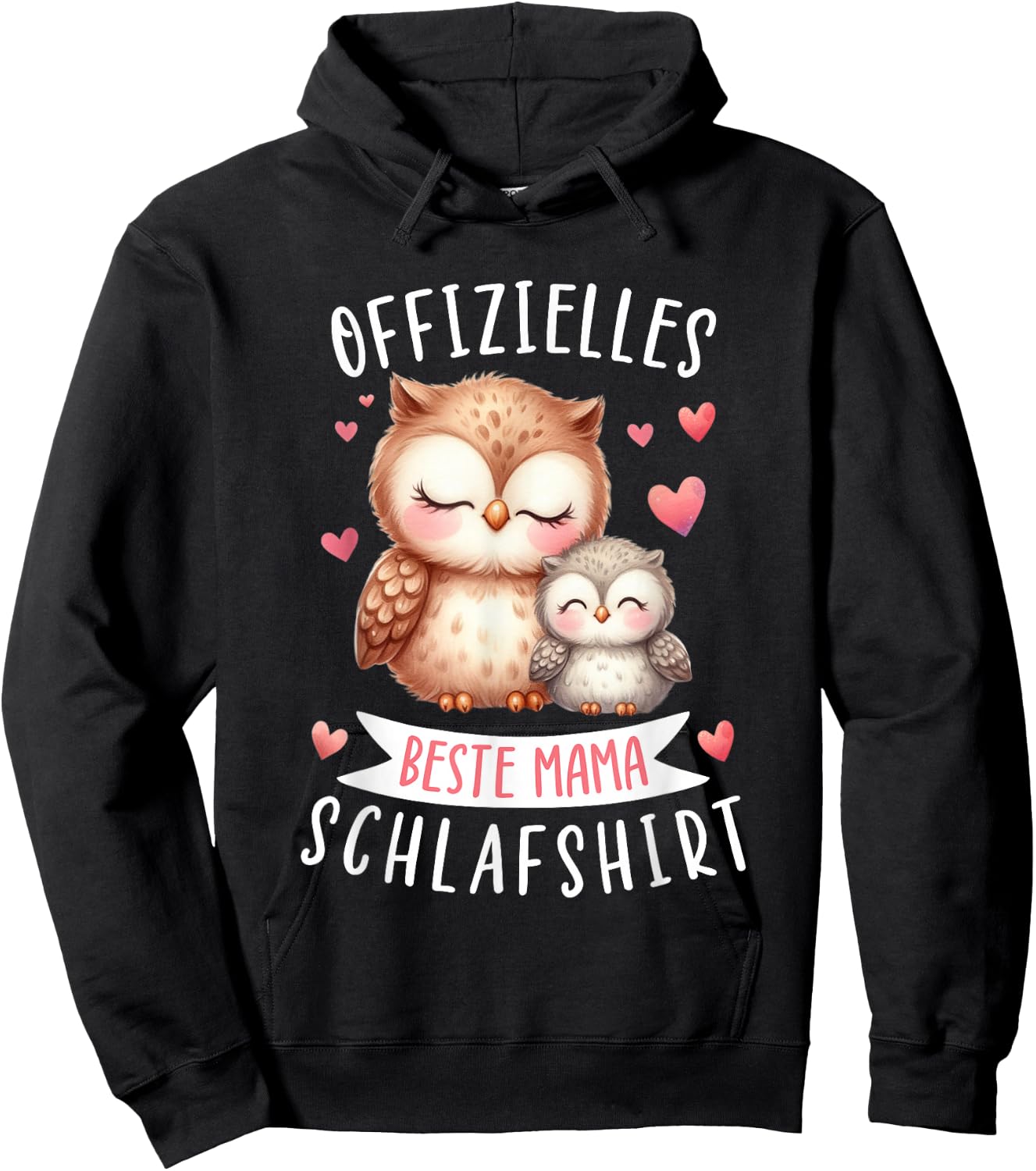 Offizielles Beste Mama Schlafshirt Muttertag Eulen Mama Hoodie - Hoodie | Black