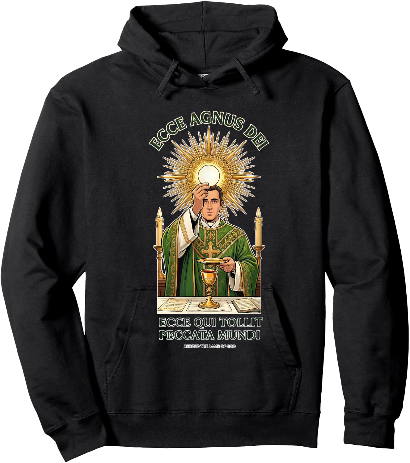 Consécration eucharistique Traditionnelle Latine Messe Catholique Hoodie - Hoodie | Black