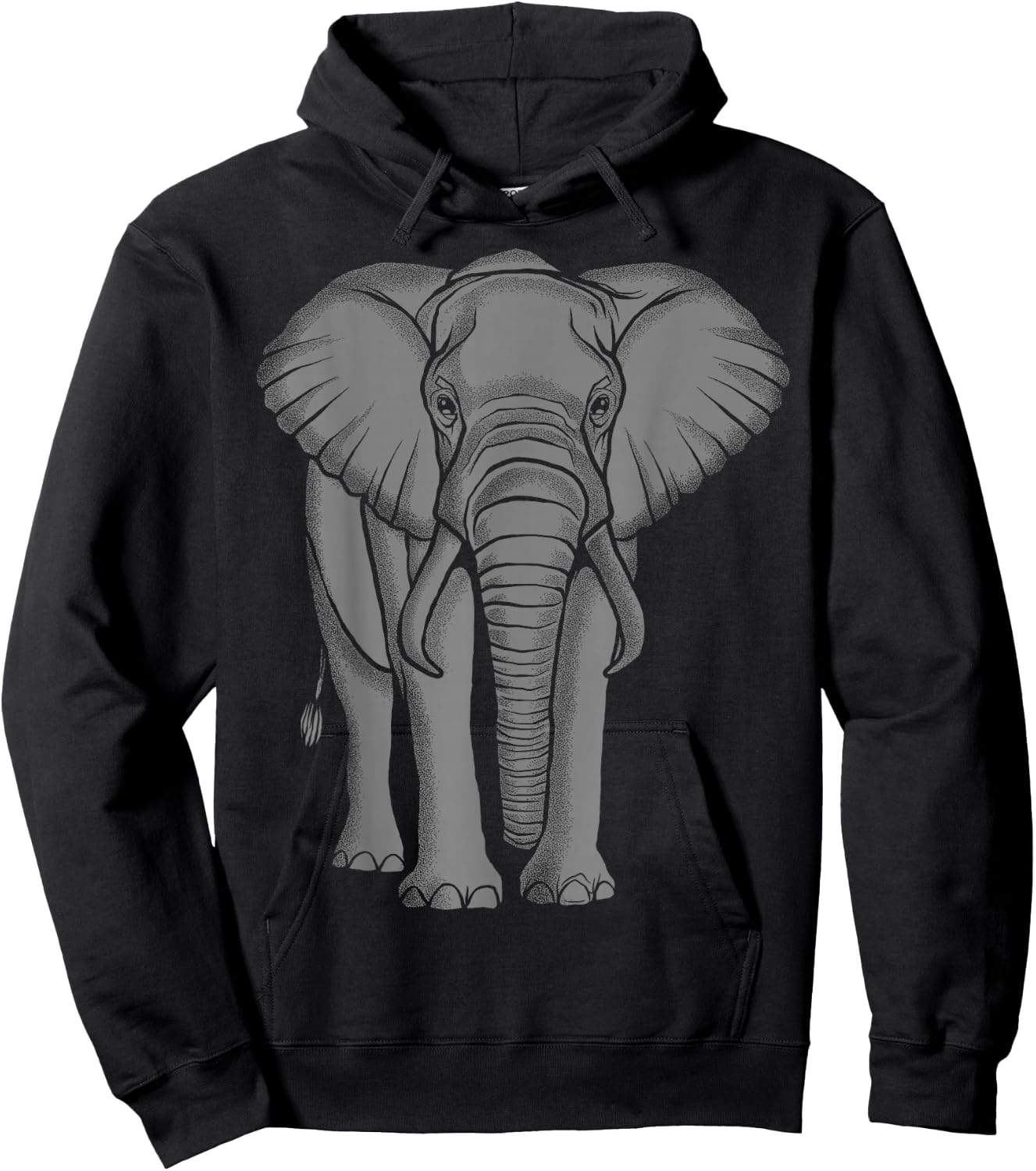 Éléphant Gris Hoodie - Hoodie | Black