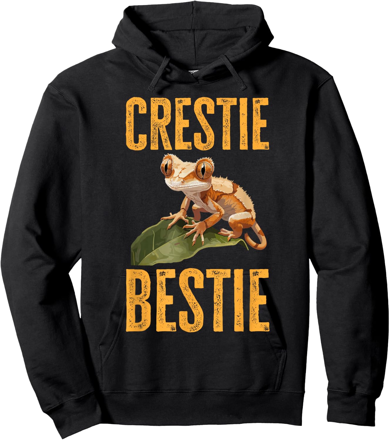 Crested Gecko Reptile - Crestie Bestie Hoodie - Hoodie | Black