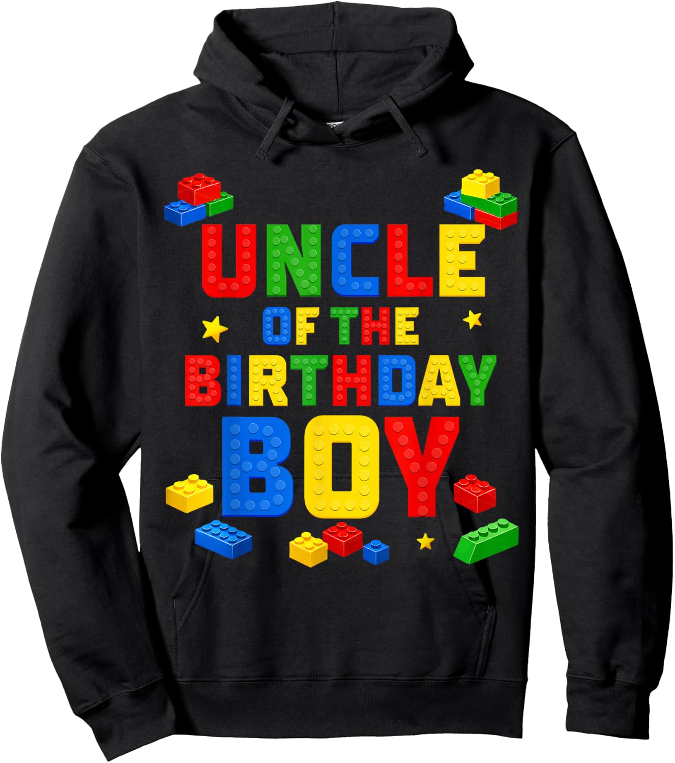 Uncle of The Birthday Boy Family Building Birthday Party Hoodie - Hoodie | Black