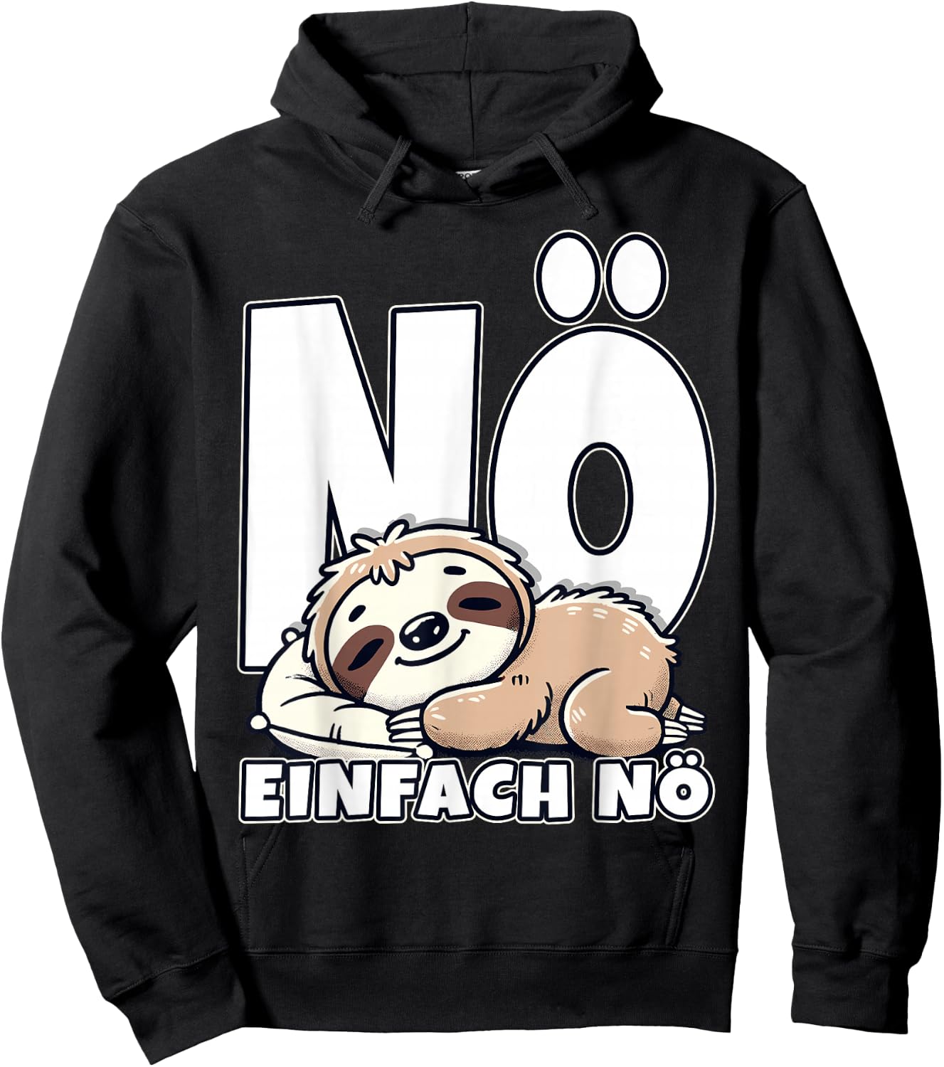 Nö einfach nö Faultier Statement Kinder Mädchen Junge Lustig Hoodie - Hoodie | Black