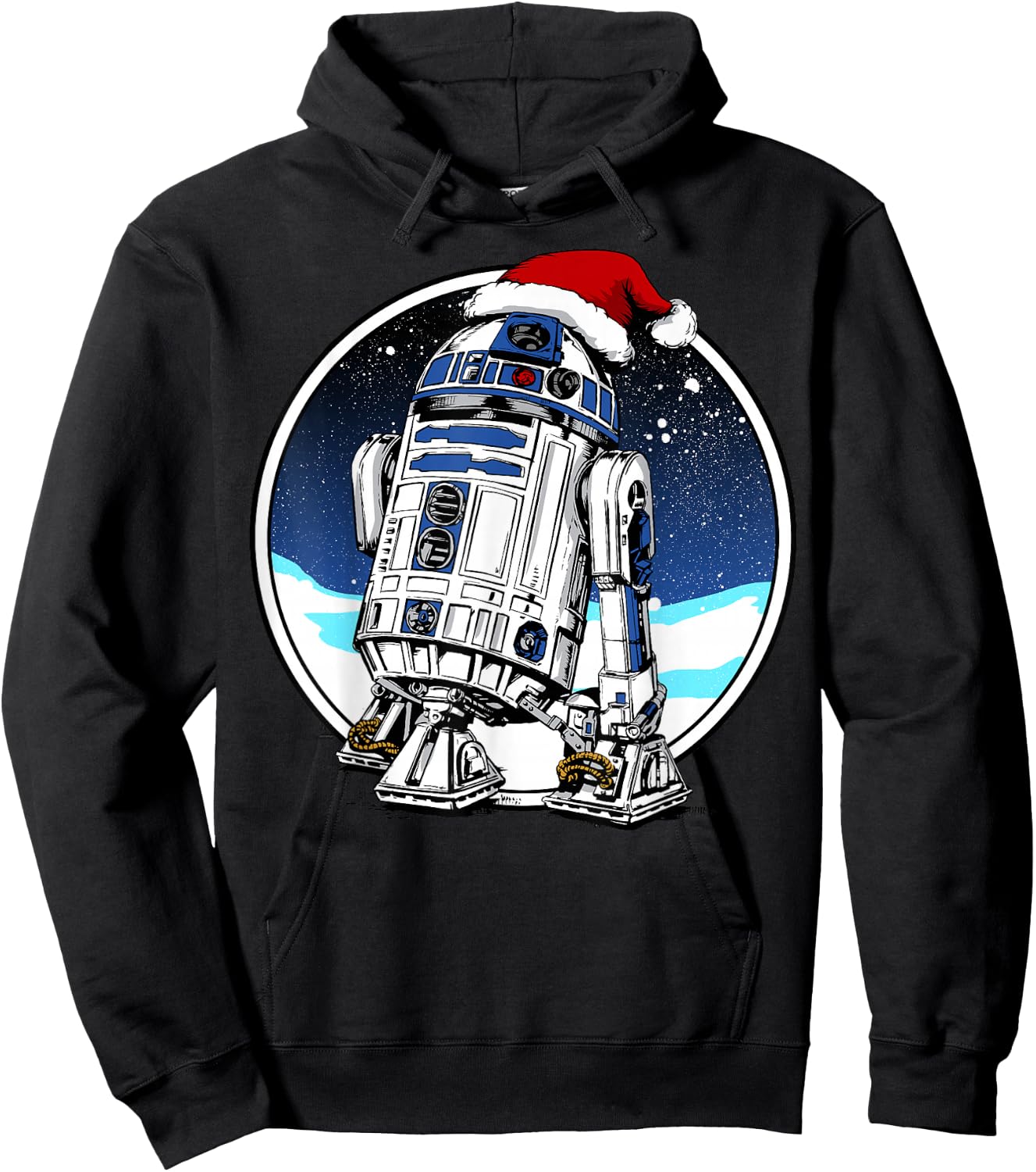 Star Wars Holiday Santa Hat Christmas R2-D2 Circle Hoodie - Hoodie | Black