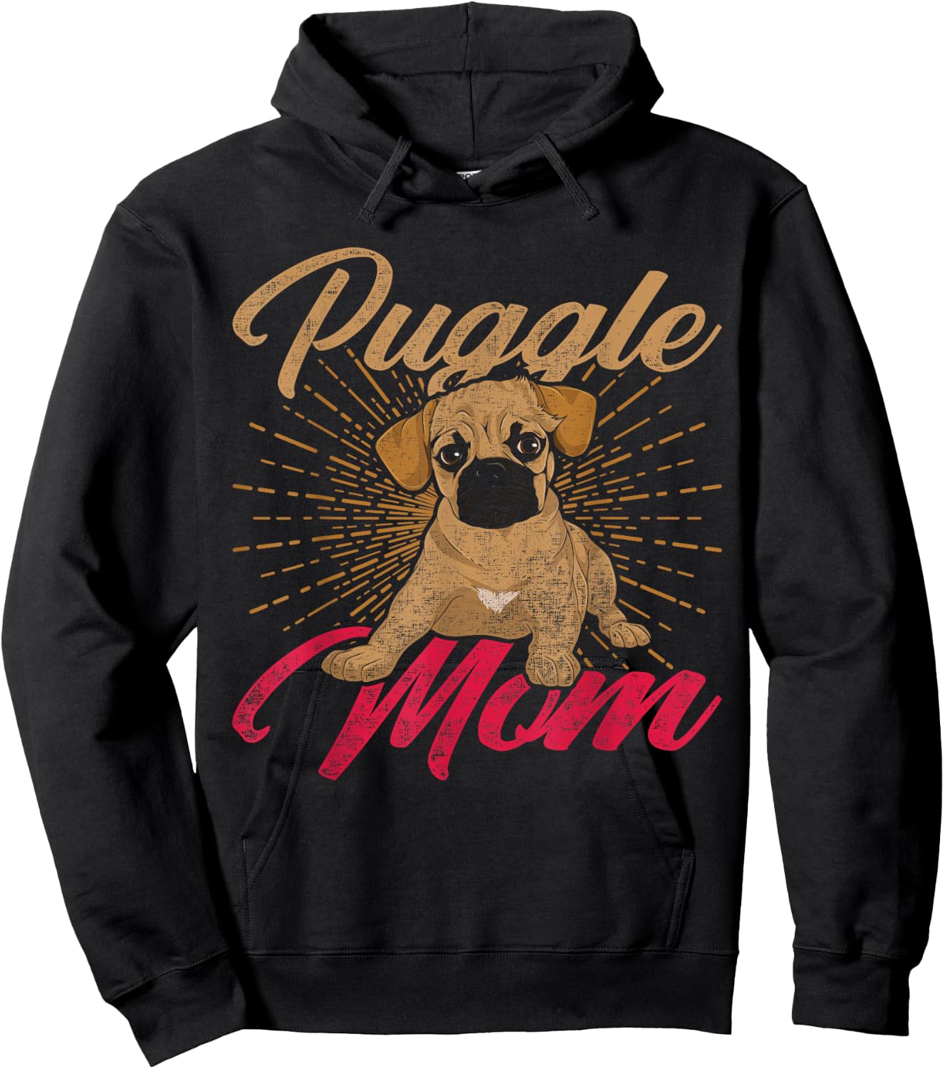 Cute Pet Animal Dog Lover Puggle Mom Mothers Day Puggle Hoodie - Hoodie | Black